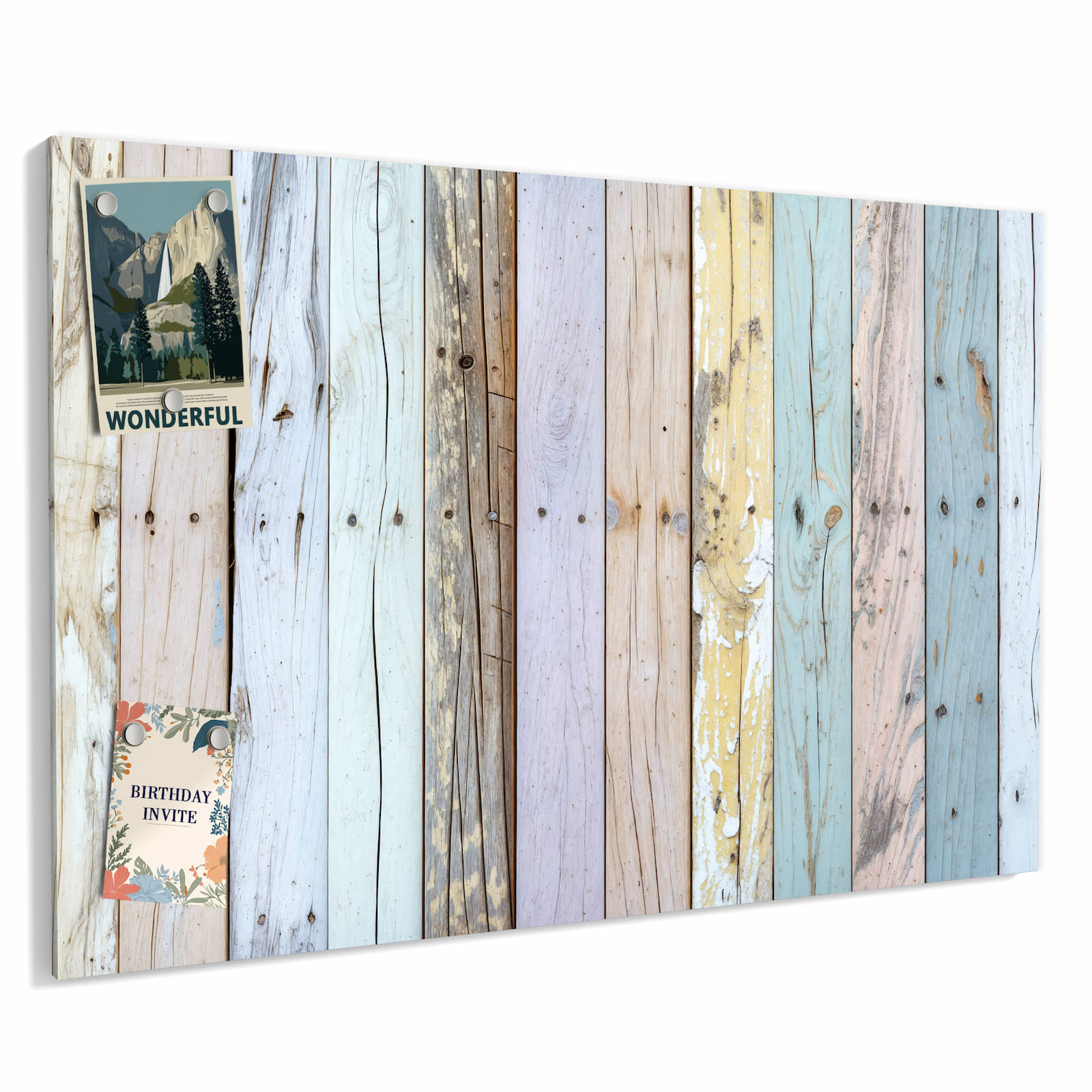 Magnetická tabule s motivem Barevná dřevěná prkna 60 x 40