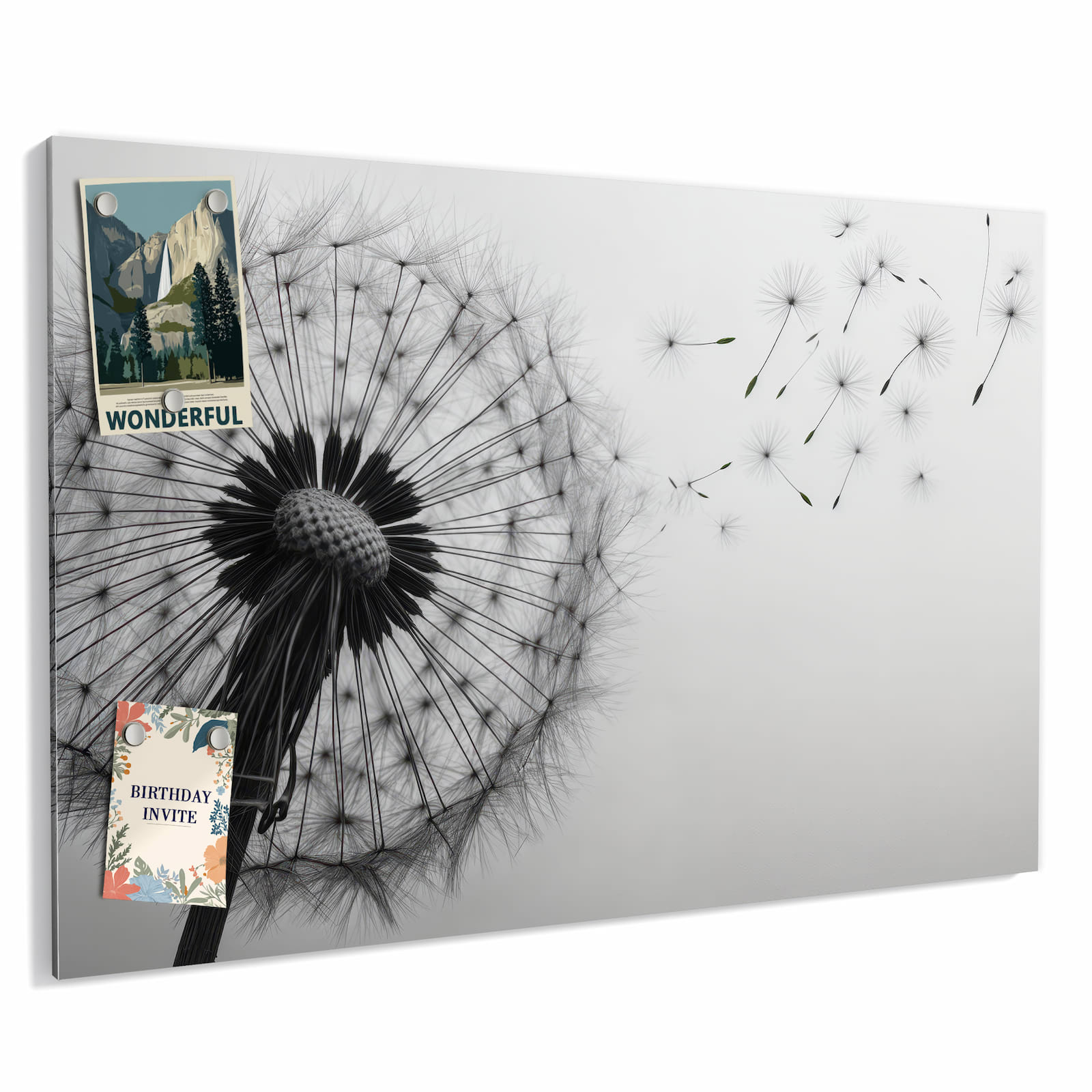 Magnetická tabule s motivem Pampeliška ve větru 60 x 40