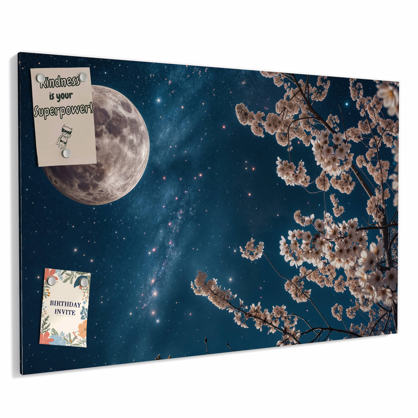 Magnetická tabule s motivem Květy v měsíčním světle 60 x 40