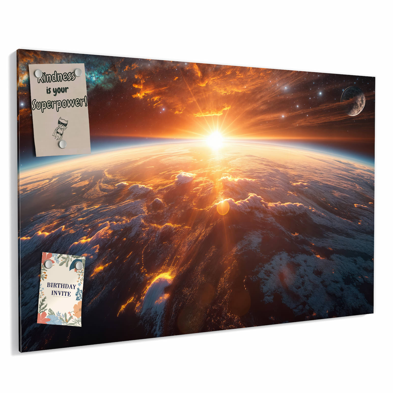 Magnetická tabule s motivem Východ slunce nad Zemí 60 x 40