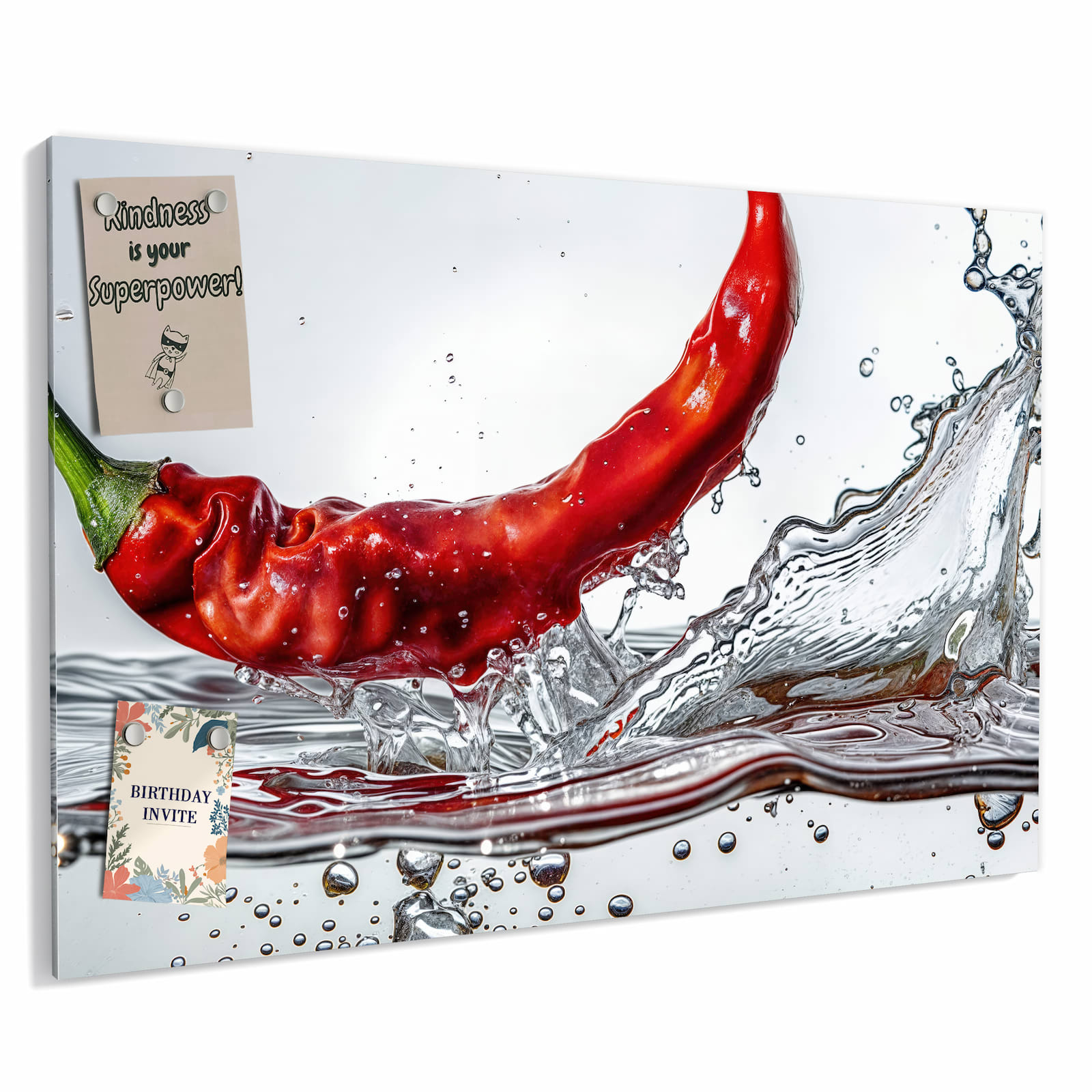Magnetická tabule s motivem Chili ve vodě 60 x 40