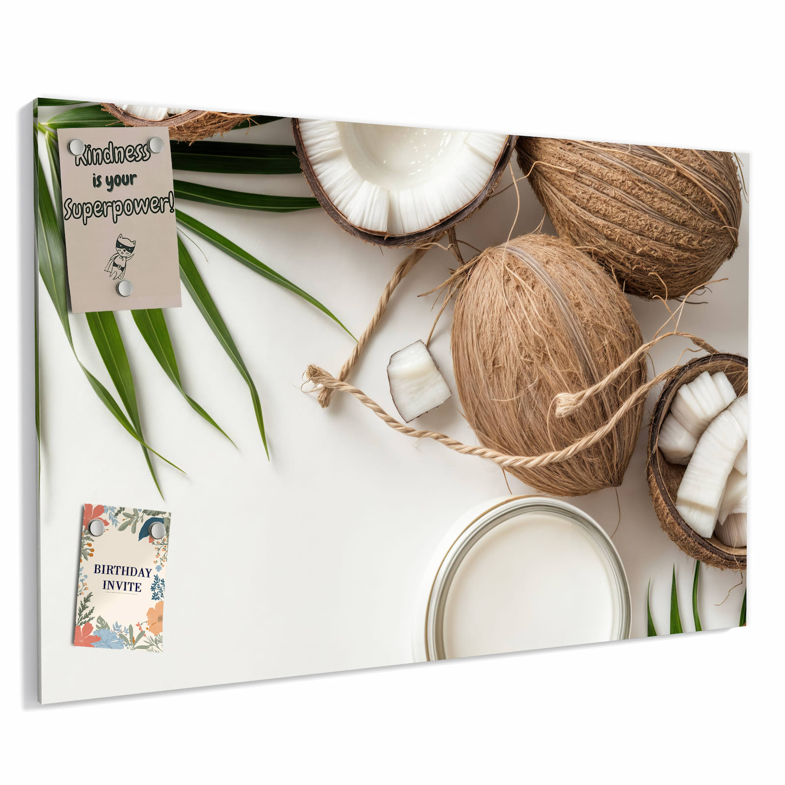 Magnetická tabule s motivem Kokosy a listy 60 x 40