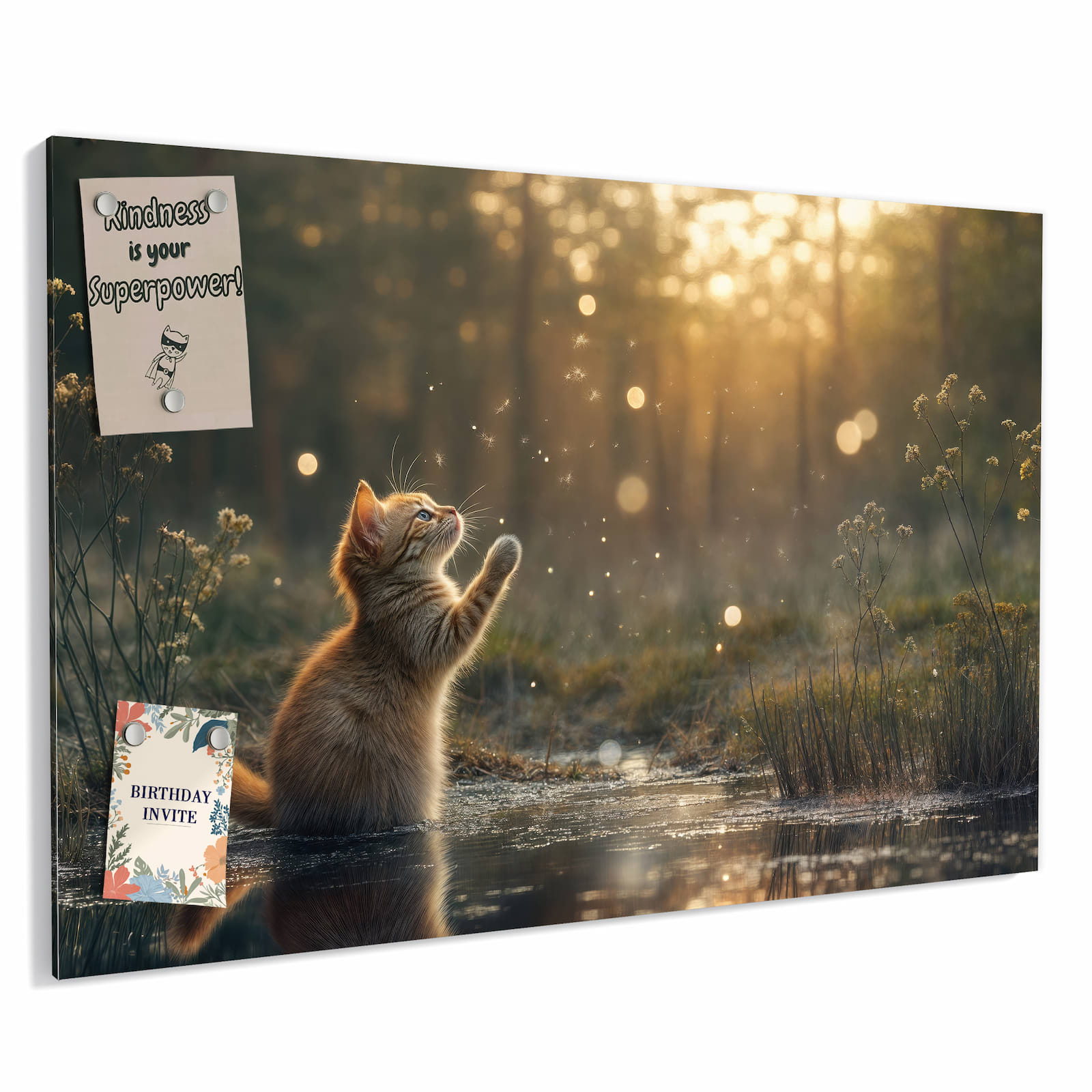 Magnetická tabule – obraz na zeď Kočka a beruška | 60 × 40 cm