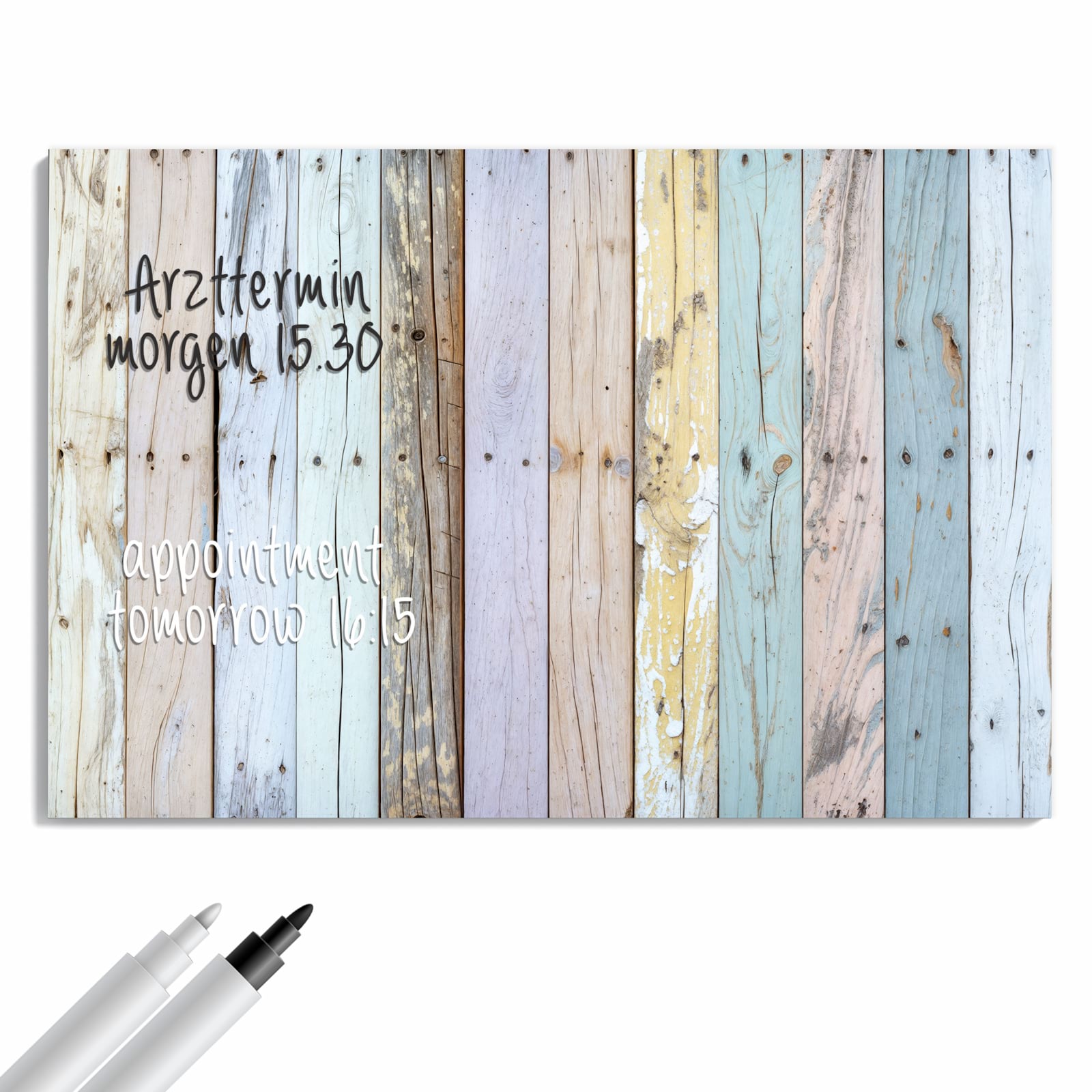 Magnetická tabule s motivem Barevná dřevěná prkna 90 x 60