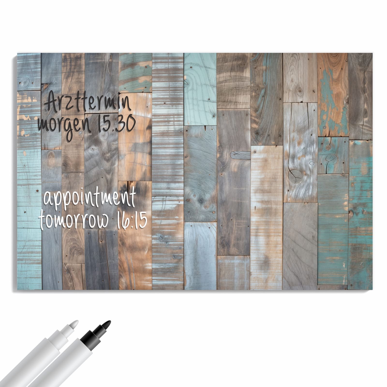 Magnetická tabule s motivem Vintage dřevěný dekor 60 x 40