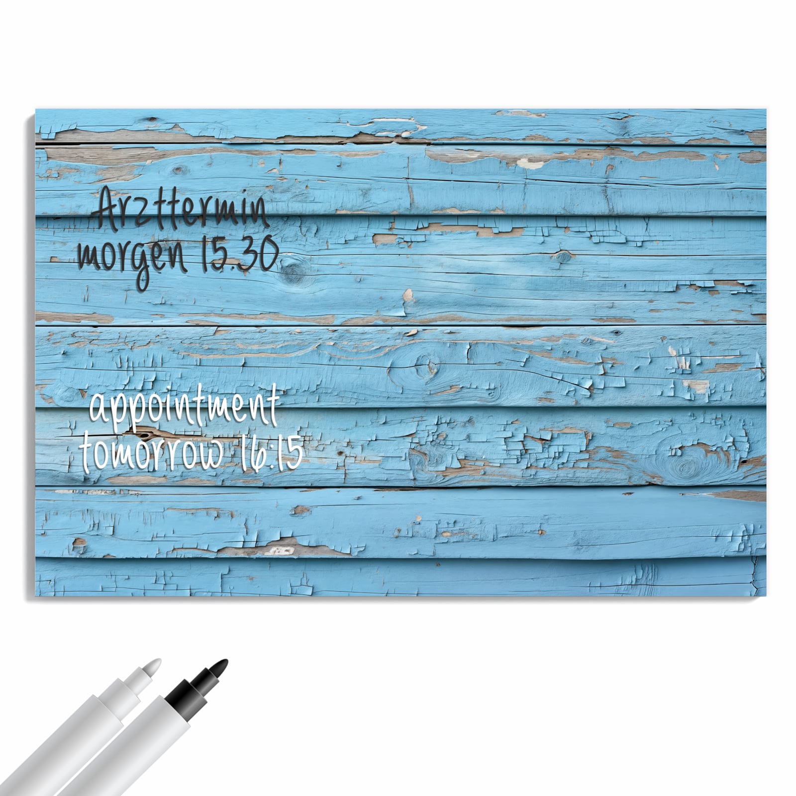 Magnetická tabule s motivem Patinové dřevo modré 60 x 40
