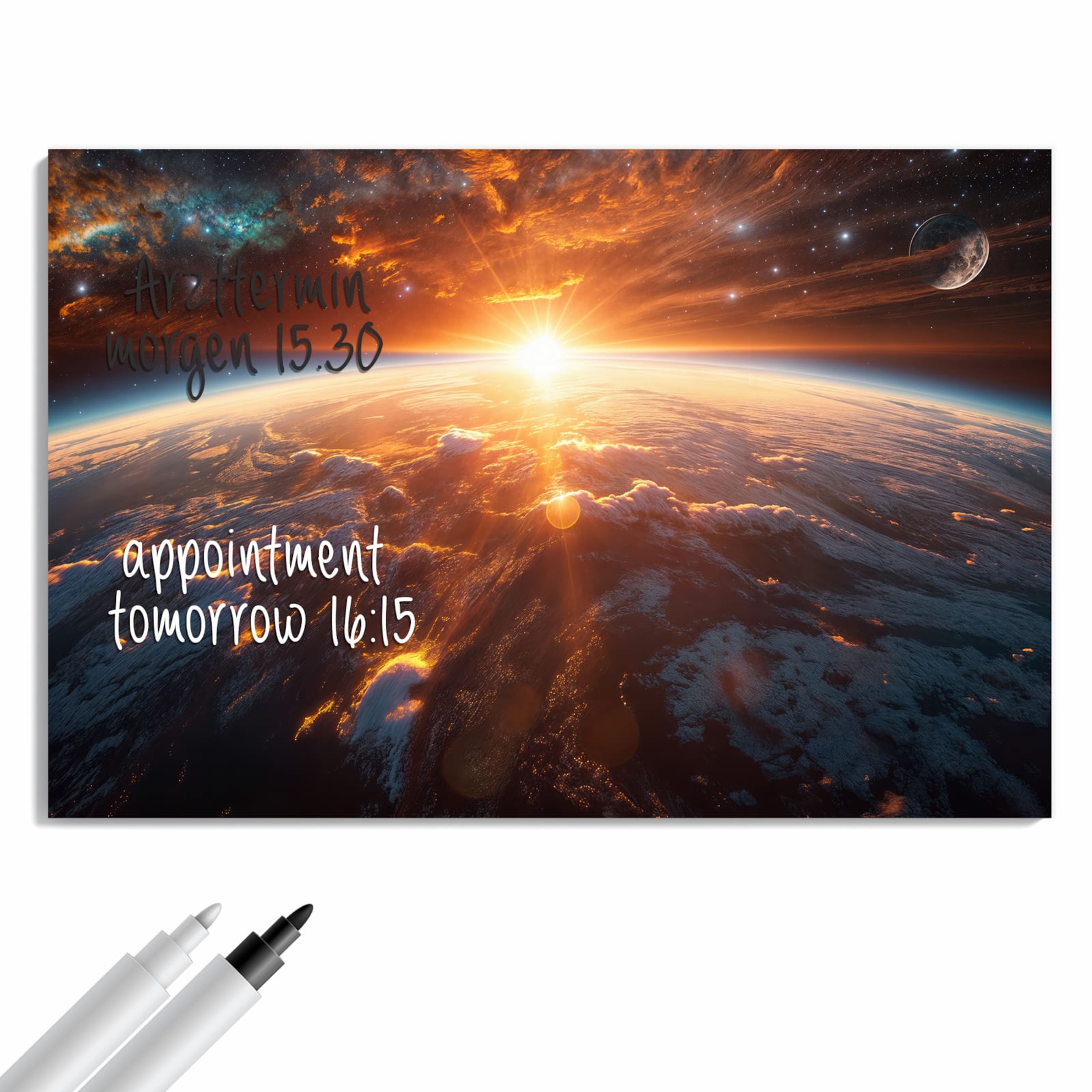 Magnetická tabule s motivem Východ slunce nad Zemí 60 x 40