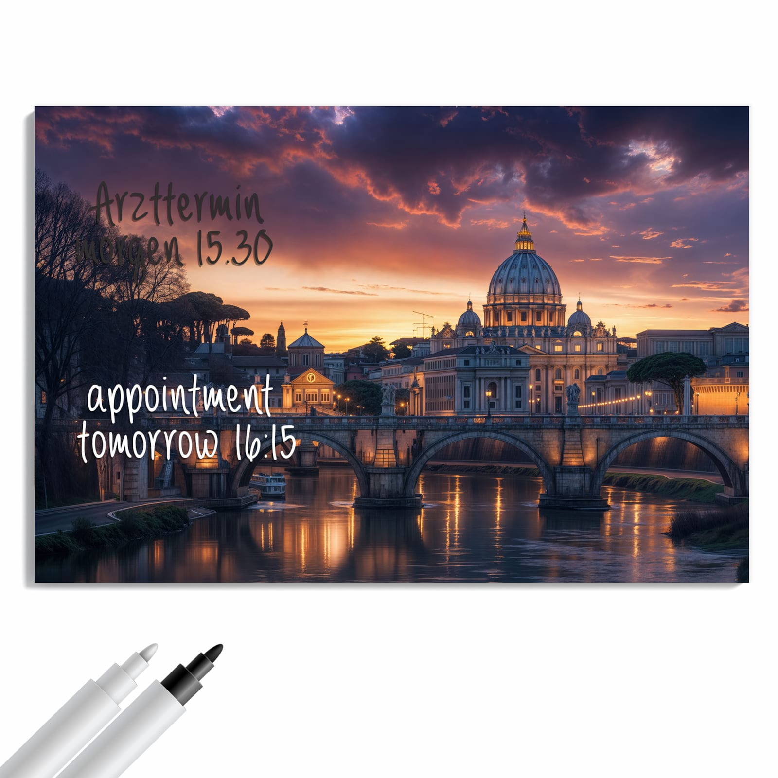 Magnetická tabule s motivem Večer v Římě 90 x 60