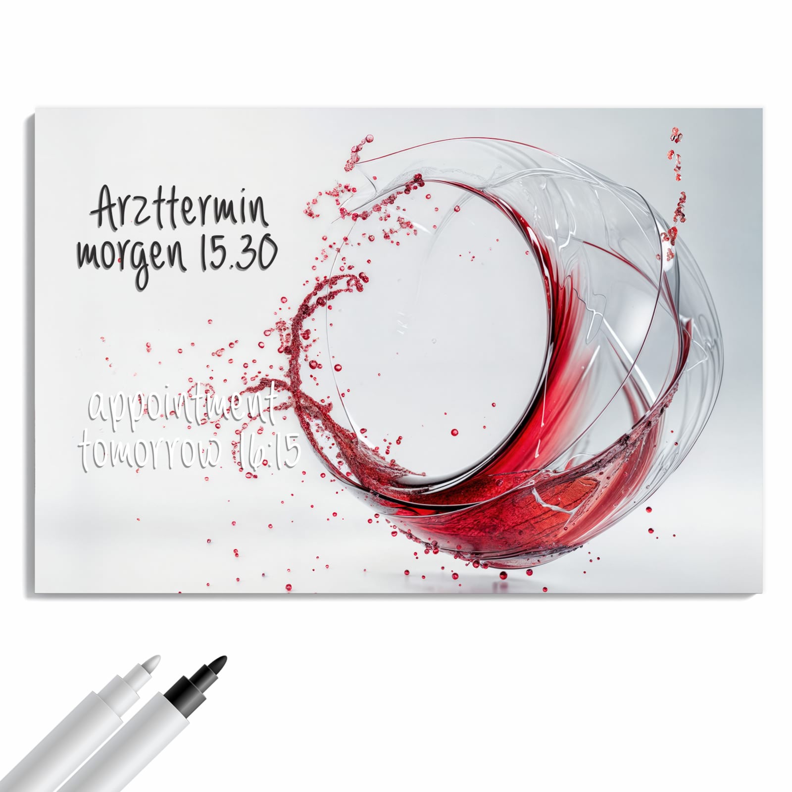 Magnetická tabule s motivem Červené víno 90 x 60
