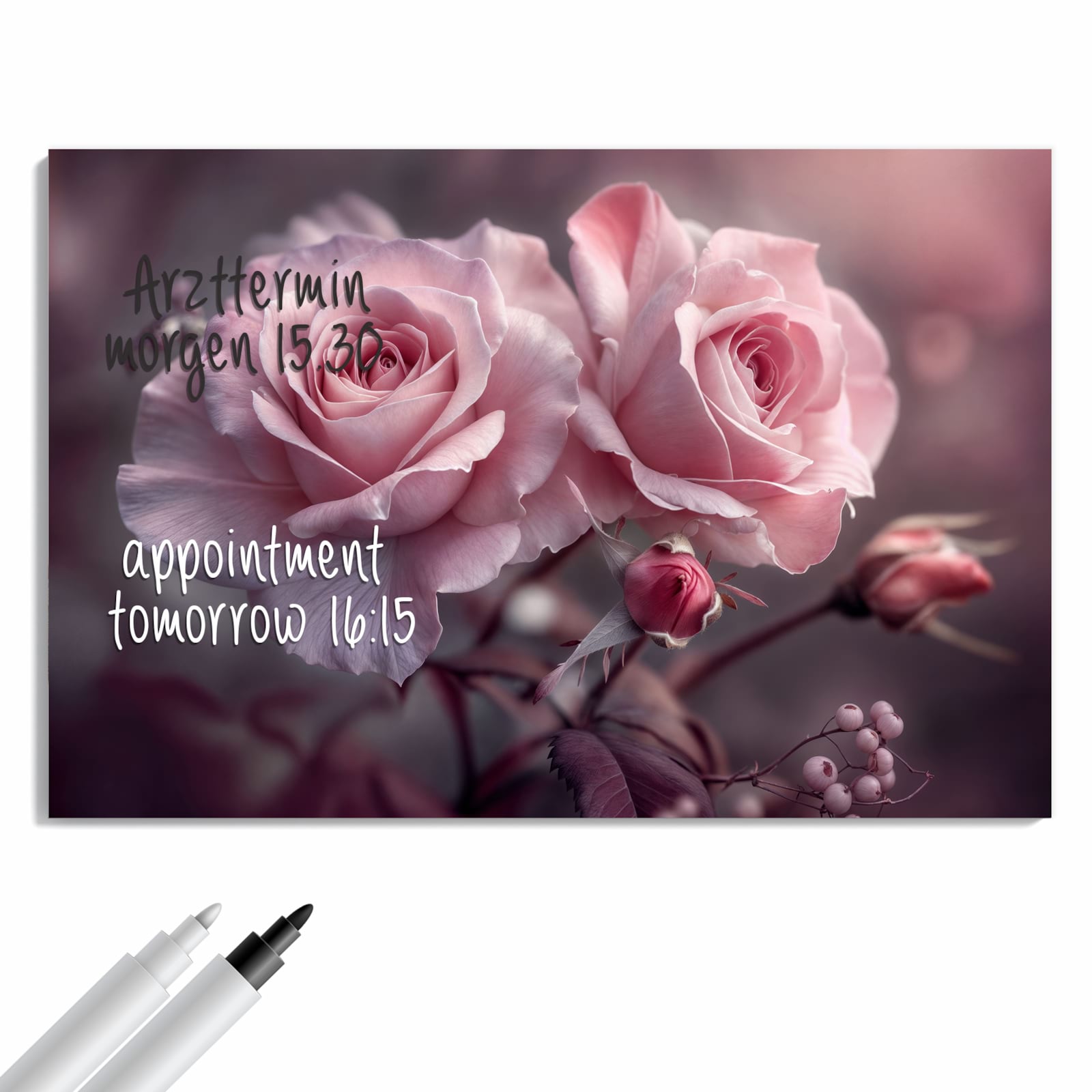 Magnetická tabule – obraz na zeď Romantické růže | 90 × 60 cm
