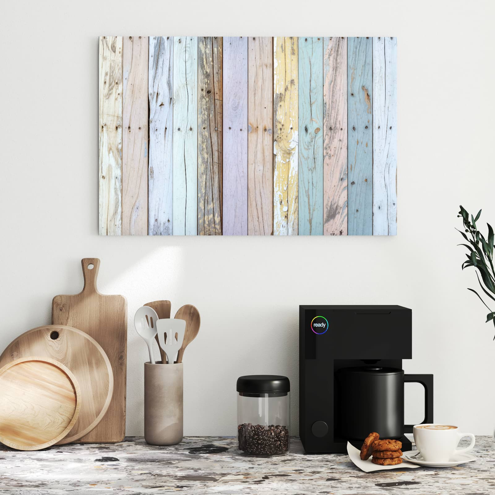 Magnetická tabule s motivem Barevná dřevěná prkna 60 x 40