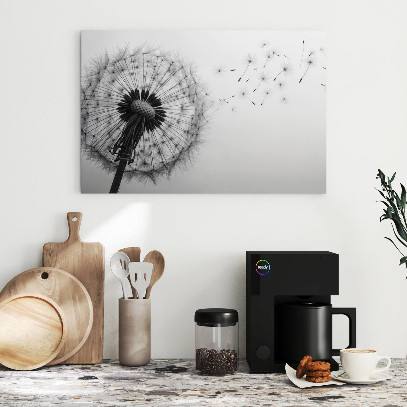 Magnetická tabule s motivem Pampeliška ve větru 60 x 40