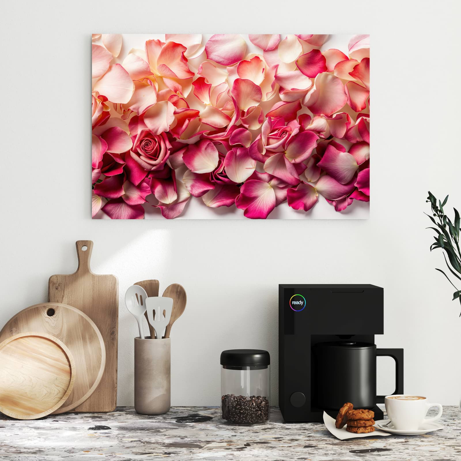 Magnetická tabule s motivem Barevné lístky růží 60 x 40