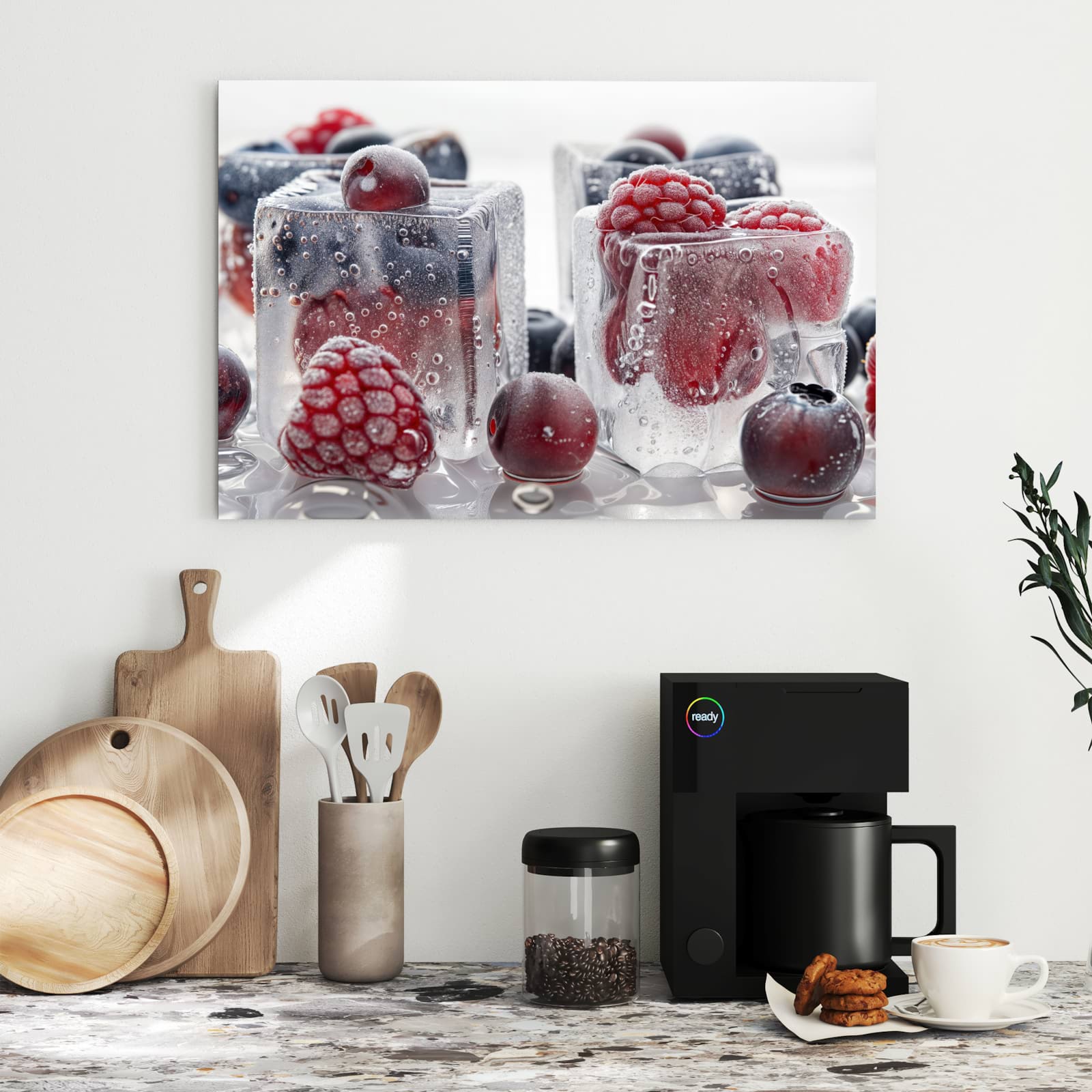 Magnetická tabule s motivem Ovoce v ledu 60 x 40