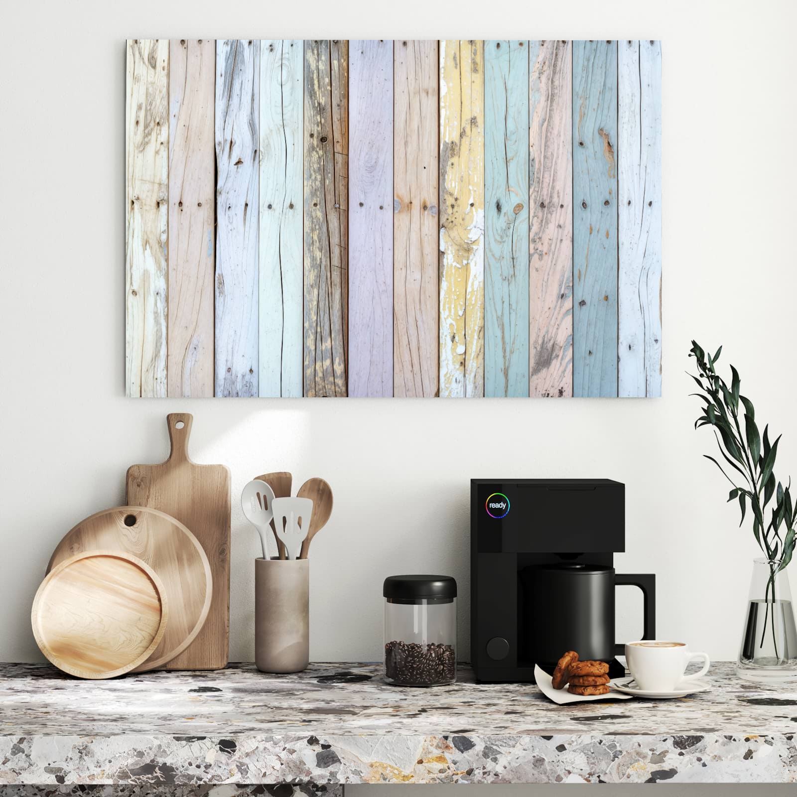 Magnetická tabule s motivem Barevná dřevěná prkna 90 x 60