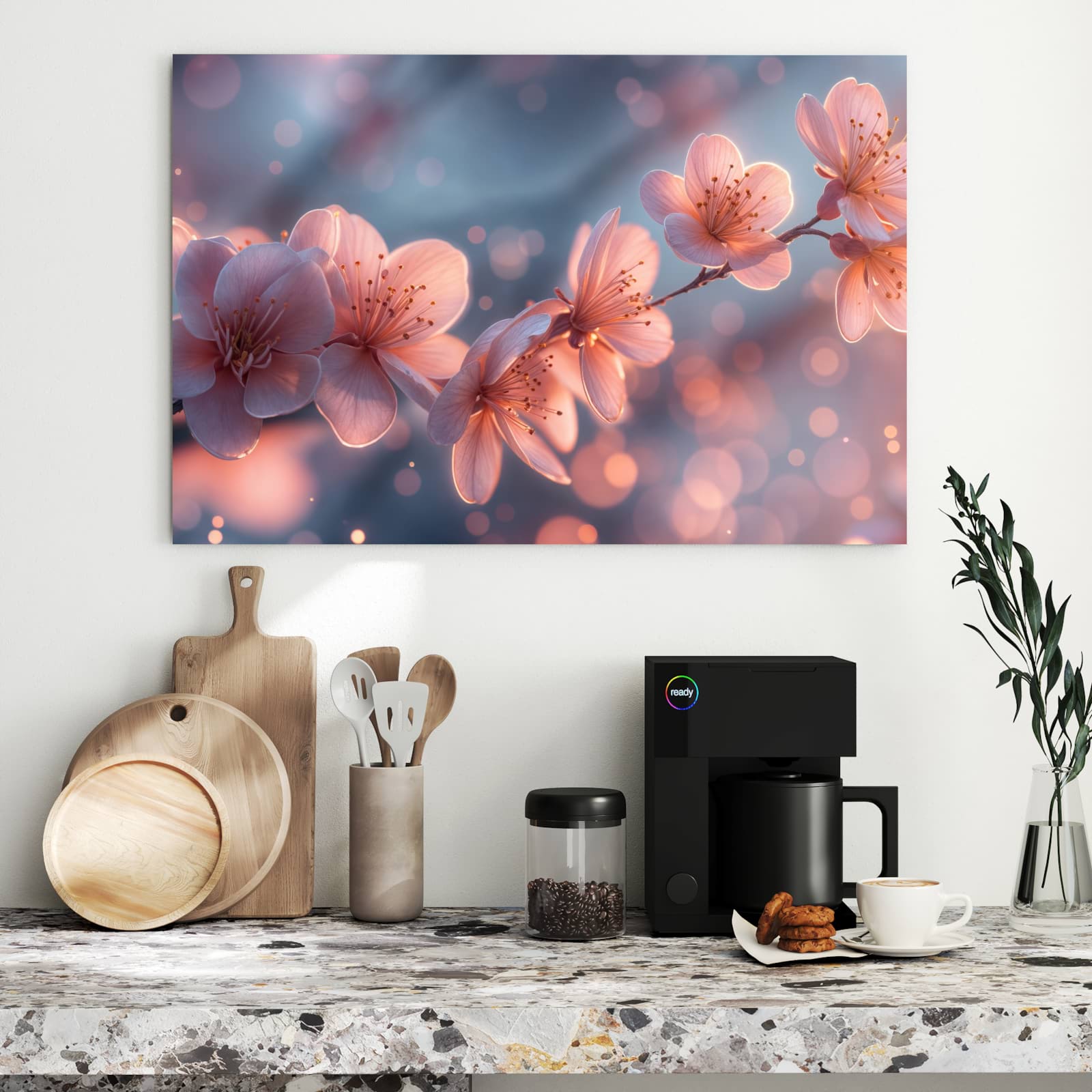 Magnetická tabule s motivem Rozkvetlá větev 90 x 60
