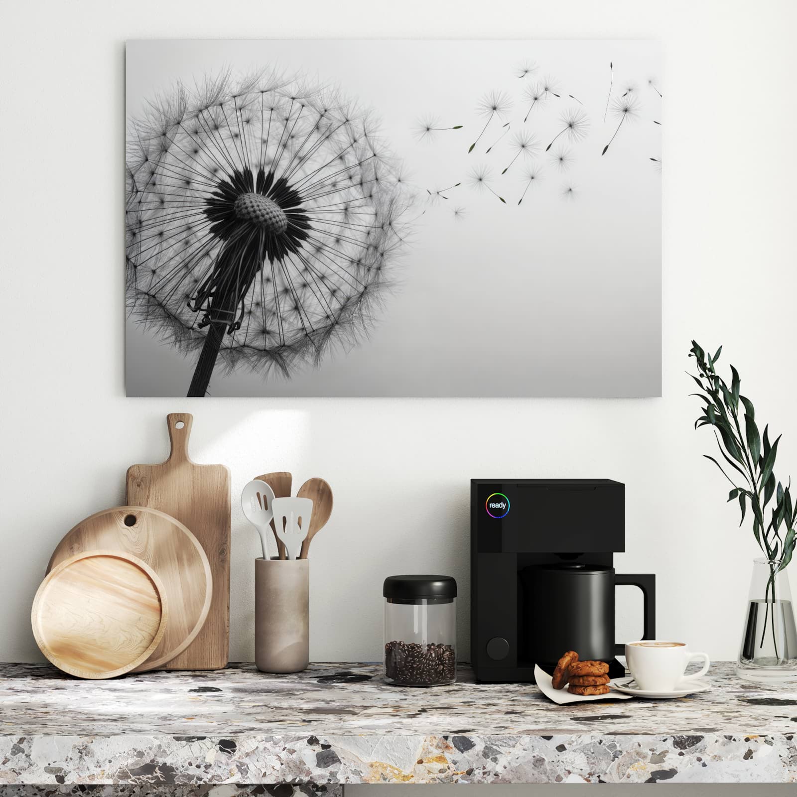 Magnetická tabule s motivem Pampeliška ve větru 90 x 60