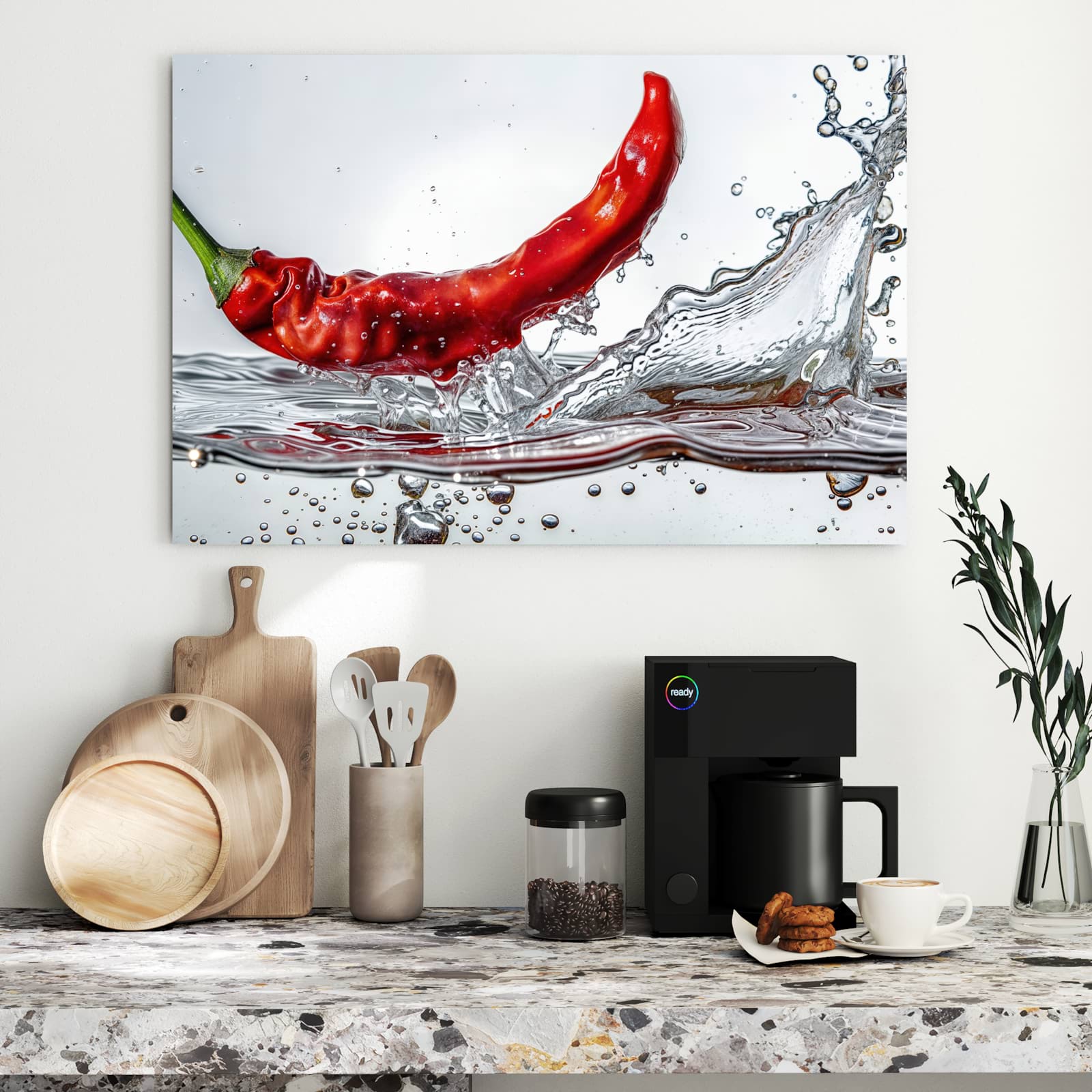Magnetická tabule s motivem Chili ve vodě 90 x 60
