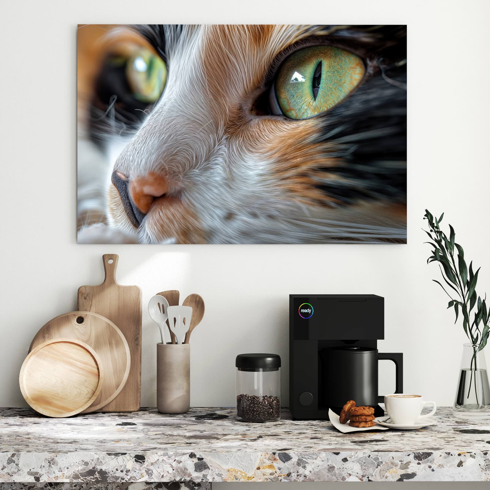 Magnetická tabule s motivem Zelenooká kočka 90 x 60