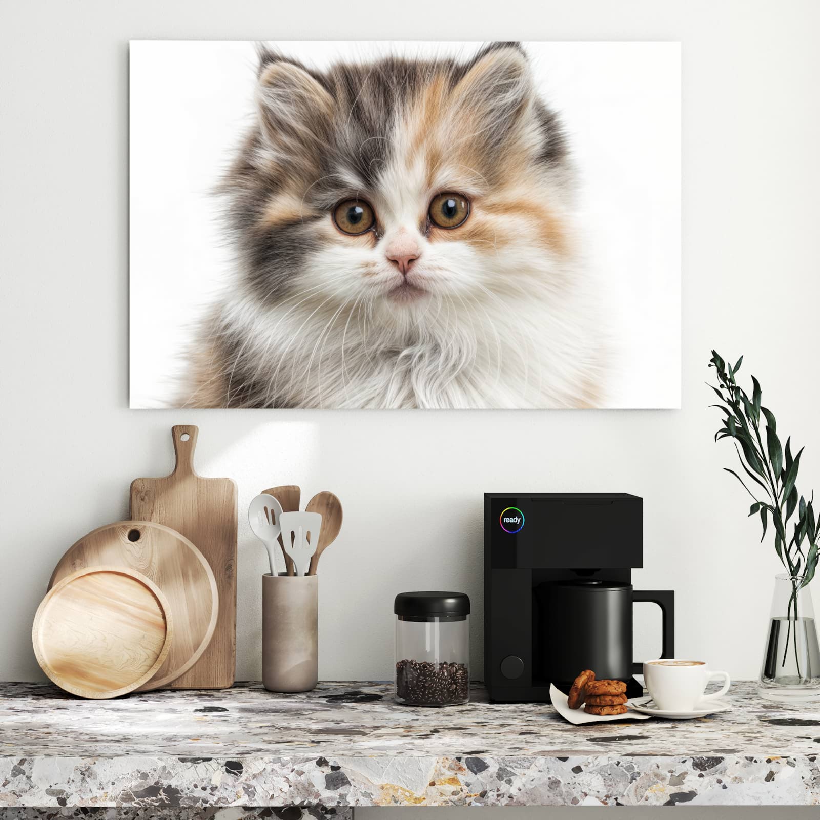 Magnetická tabule s motivem Chlupatá kočka 90 x 60