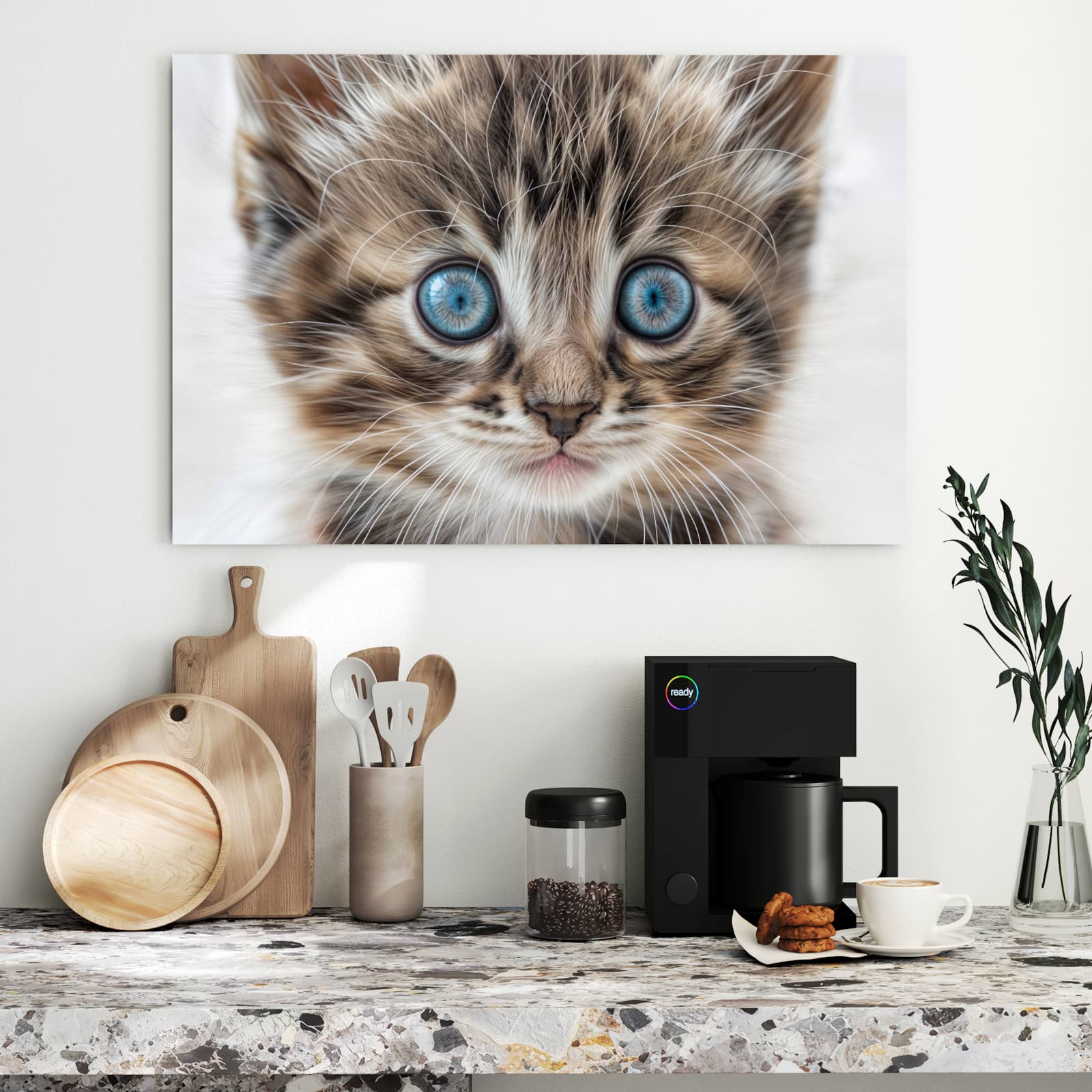 Magnetická tabule s motivem Modrooká kočka 90 x 60