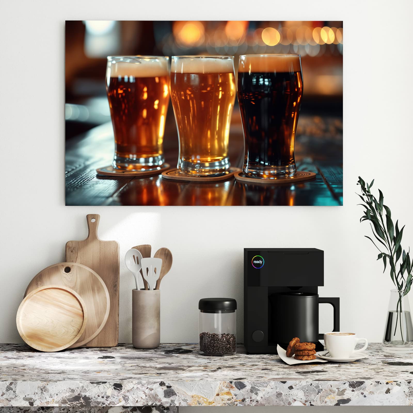 Magnetická tabule – obraz na zeď Tři půllitry do piva bar | 90 × 60 cm