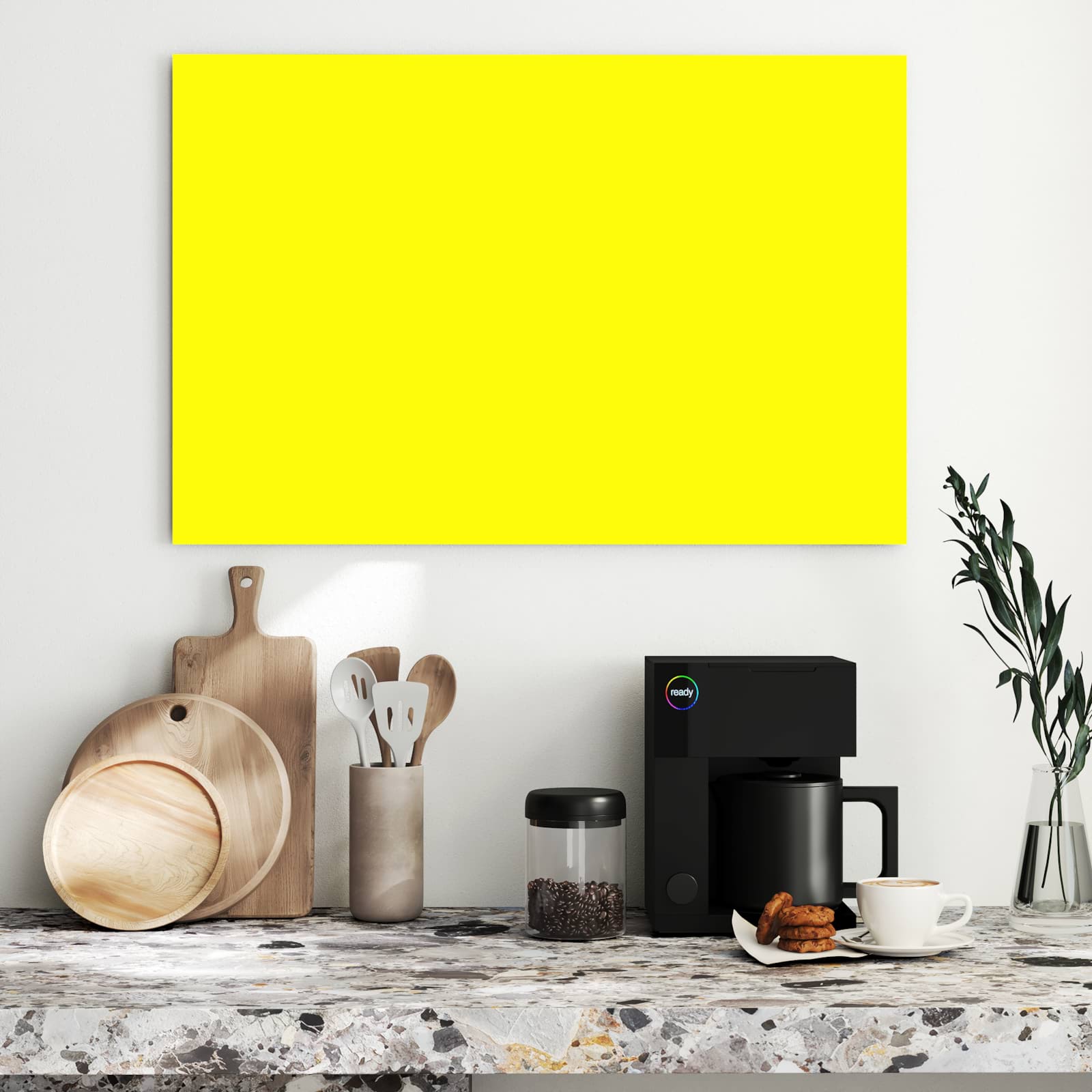 Magnetická tabule s motivem Jasně žlutá 90 x 60