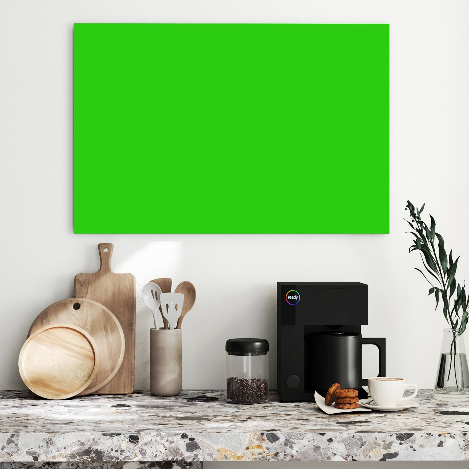 Magnetická tabule s motivem Neonově zelená 90 x 60
