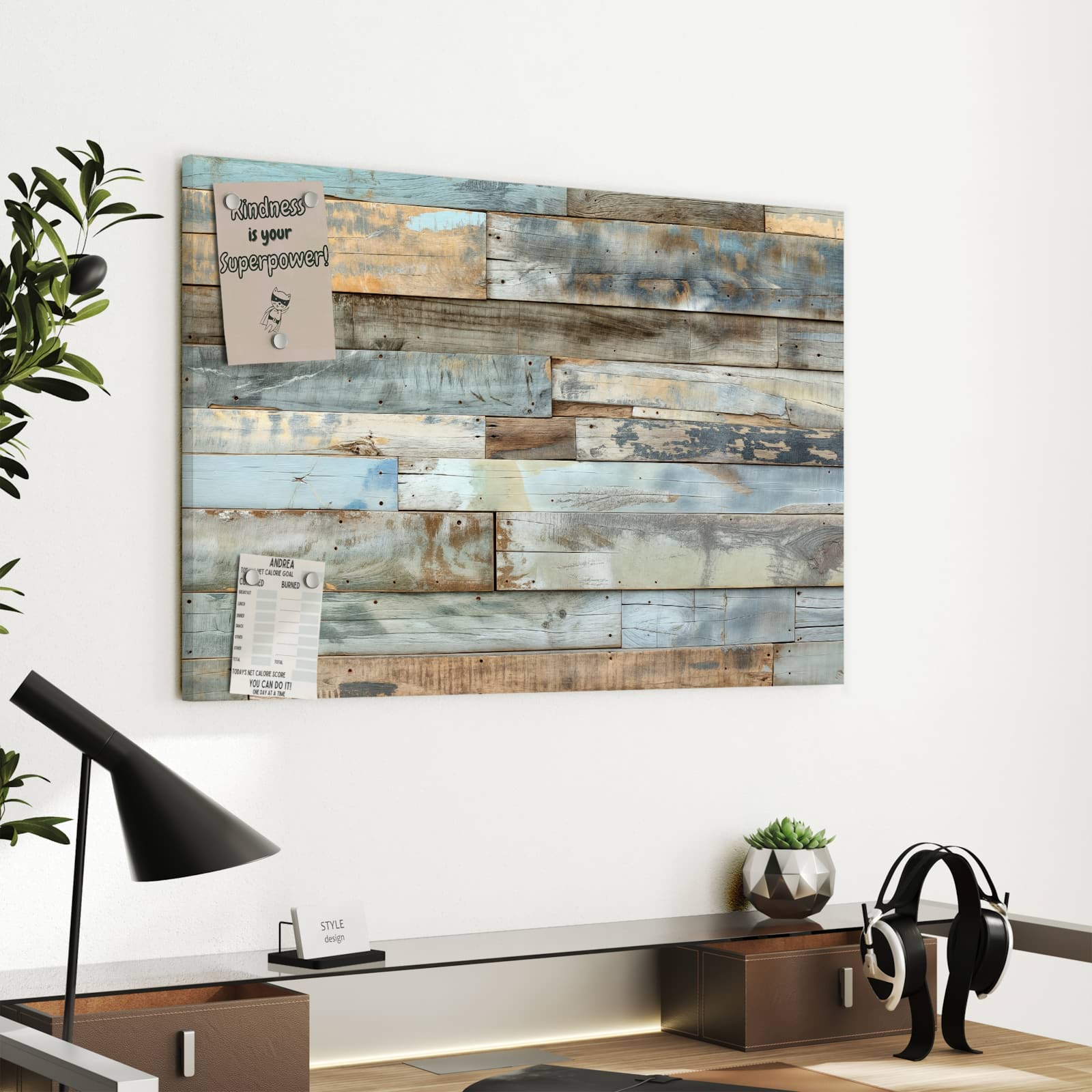 Magnetická tabule s motivem Stará dřevěná prkna 60 x 40