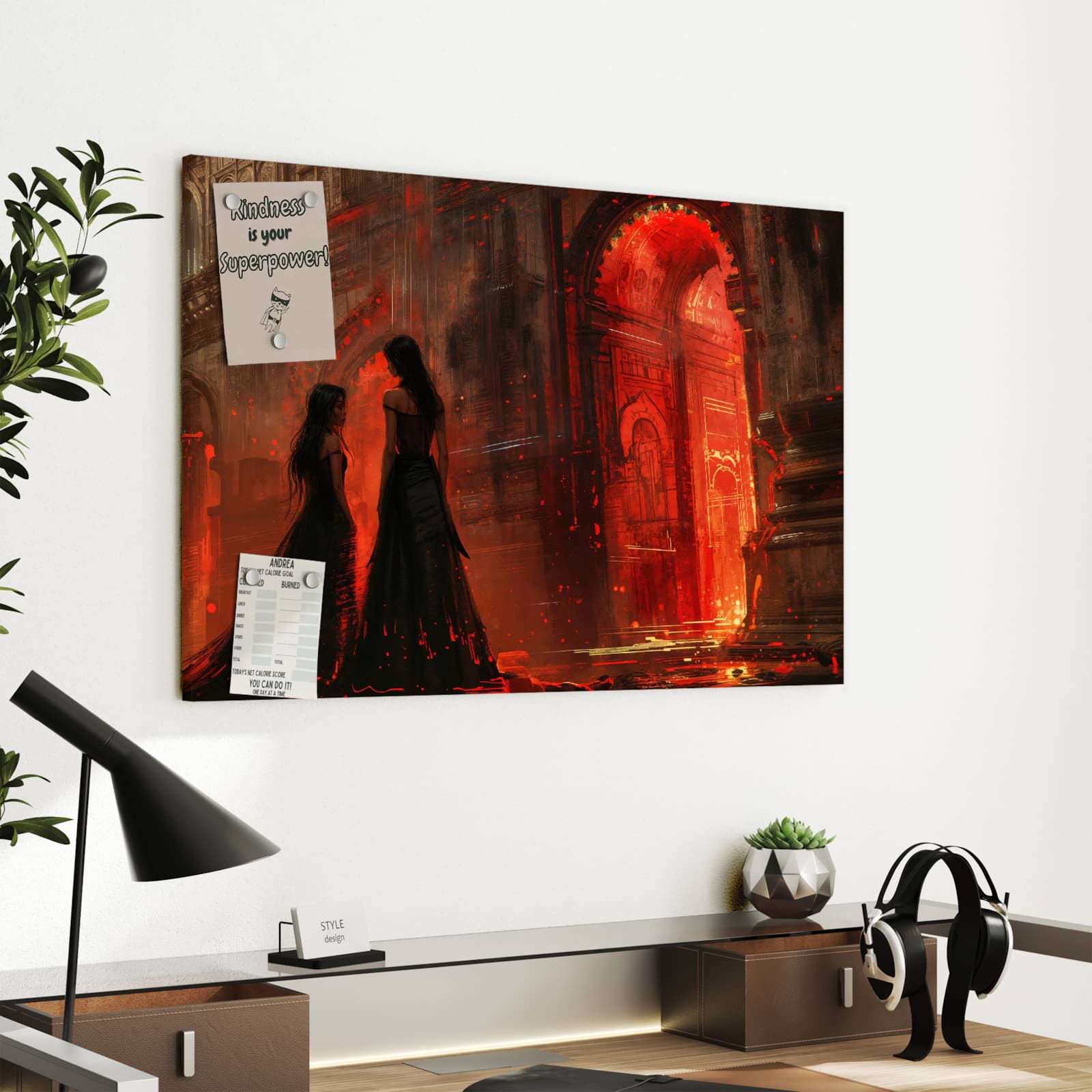 Magnetická tabule s motivem Ohnivý palác 60 x 40