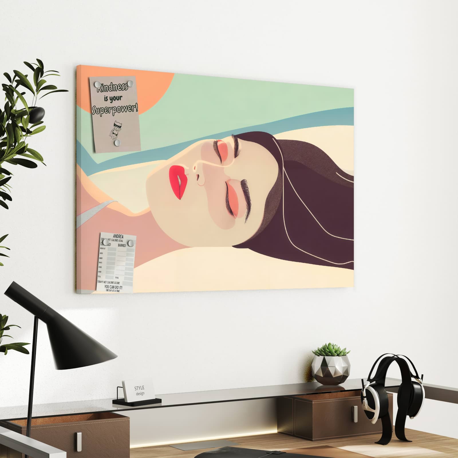 Magnetická tabule s motivem Relax na slunci 60 x 40