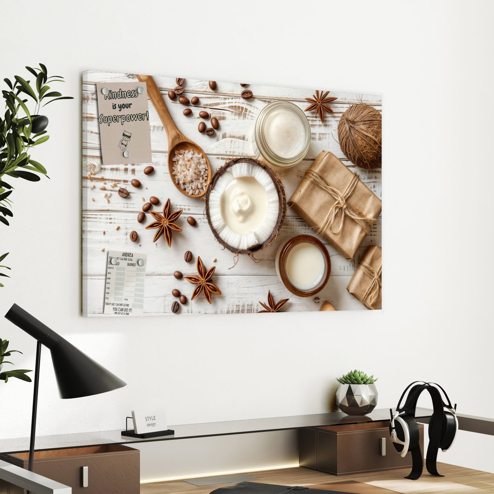 Magnetická tabule s motivem Přírodní kosmetika 60 x 40