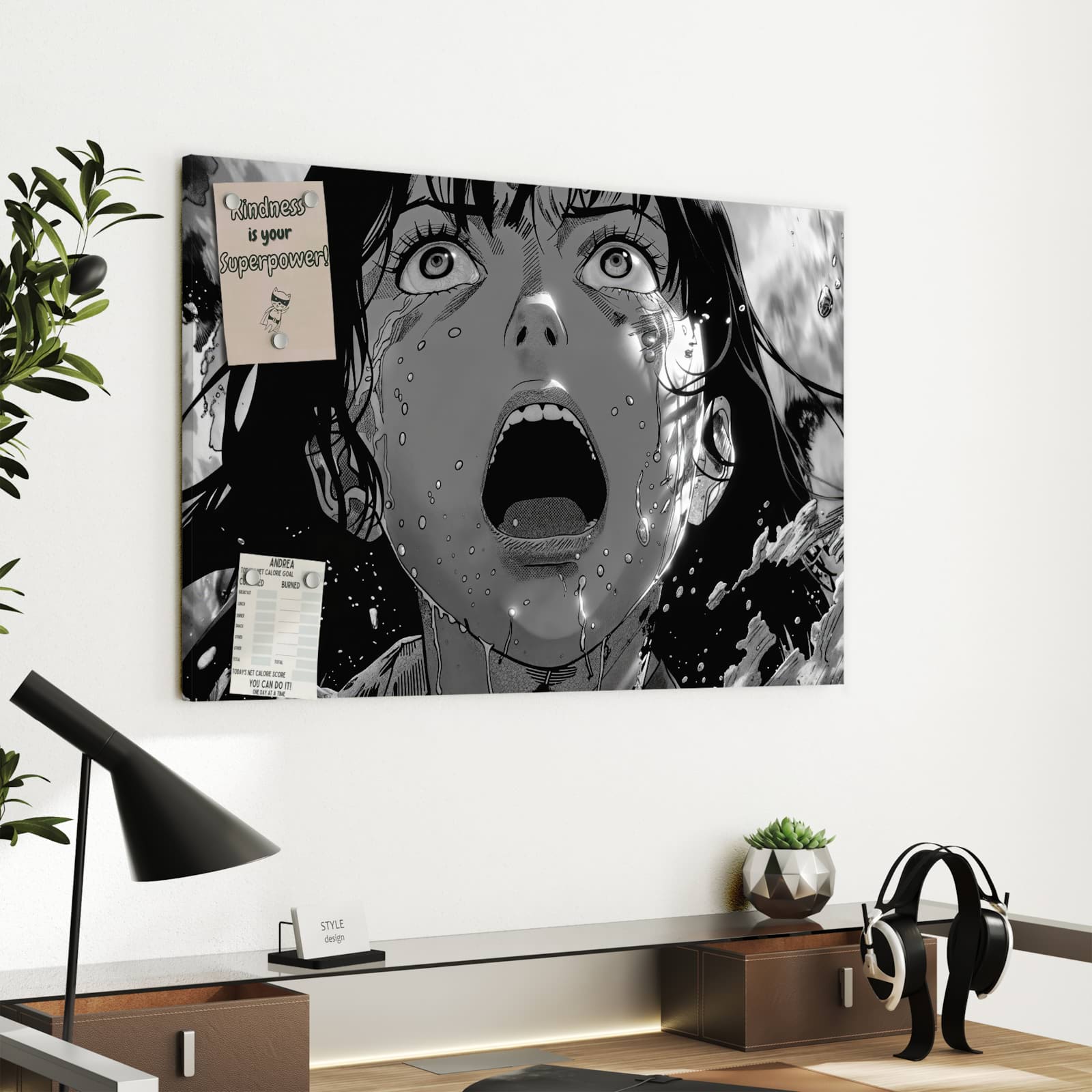 Magnetická tabule s motivem Výkřik emocí 60 x 40