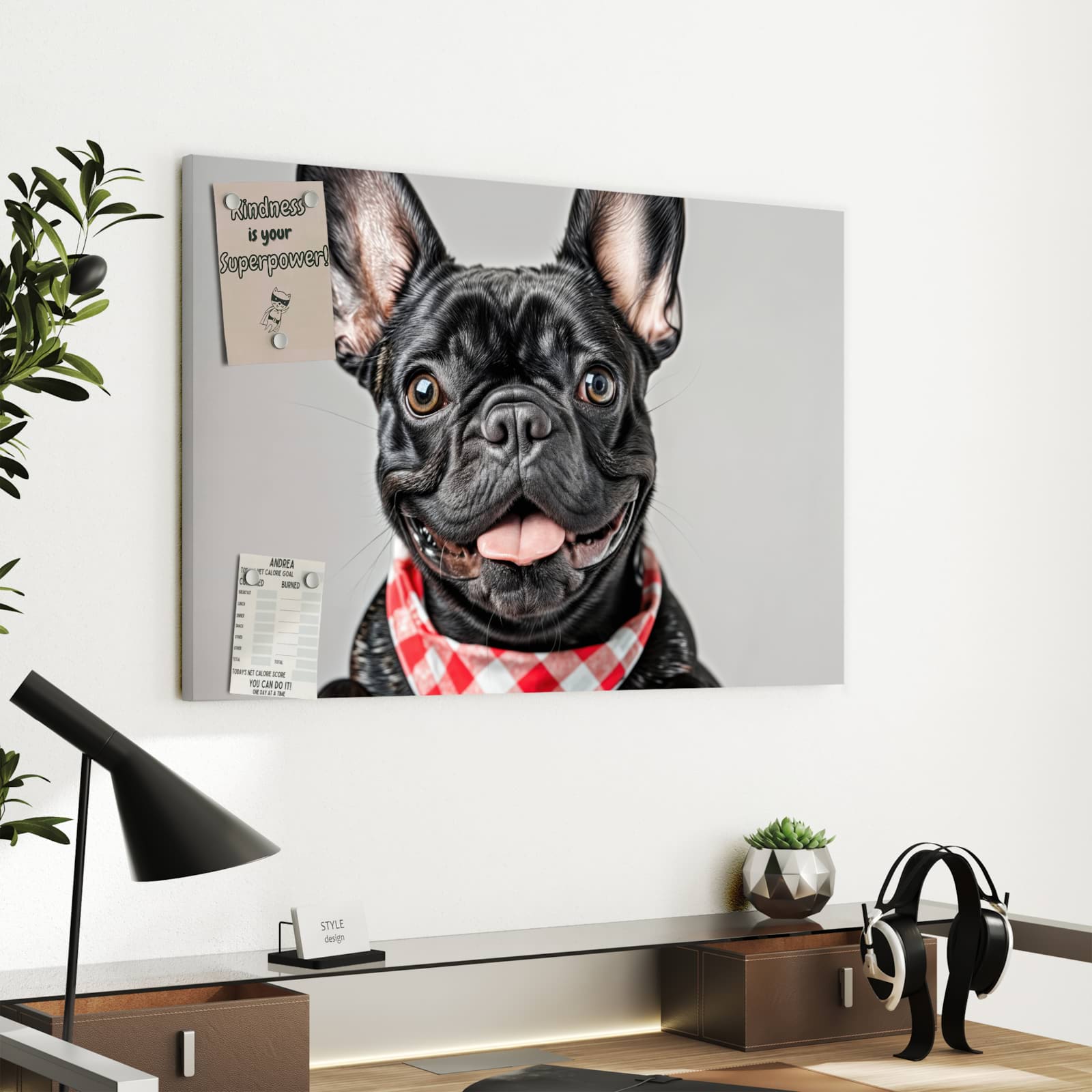 Magnetická tabule s motivem Francouzský buldoček 60 x 40