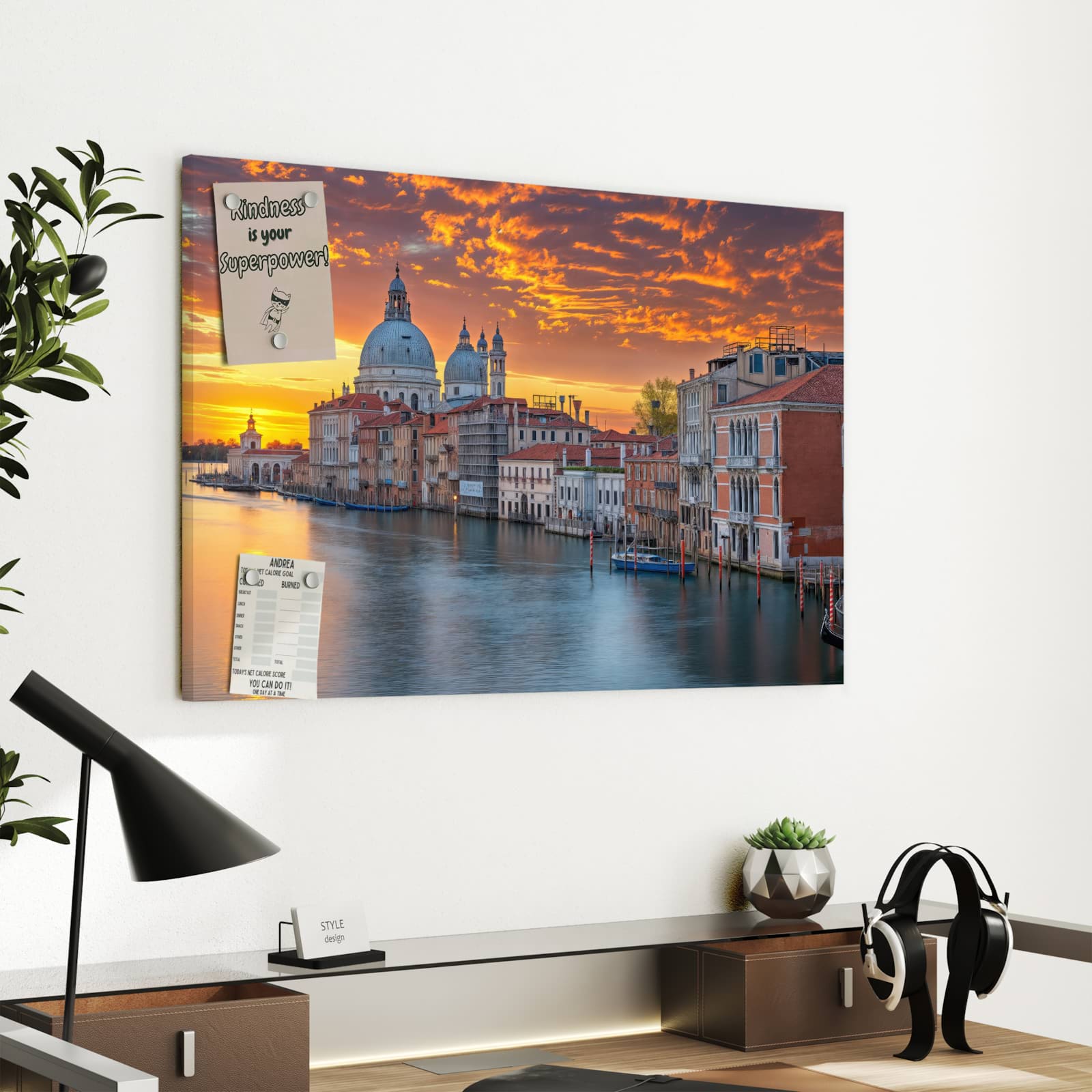 Magnetická tabule s motivem Benátky při západu slunce 60 x 40