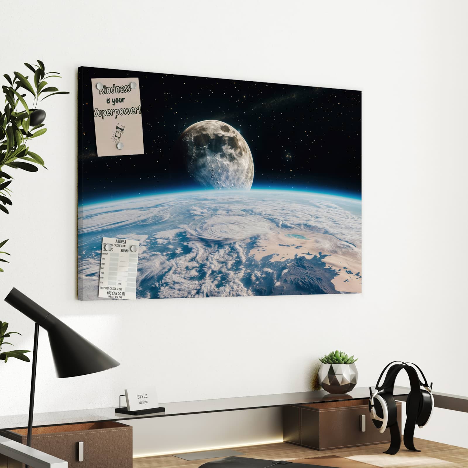 Magnetická tabule s motivem Měsíční panorama 60 x 40