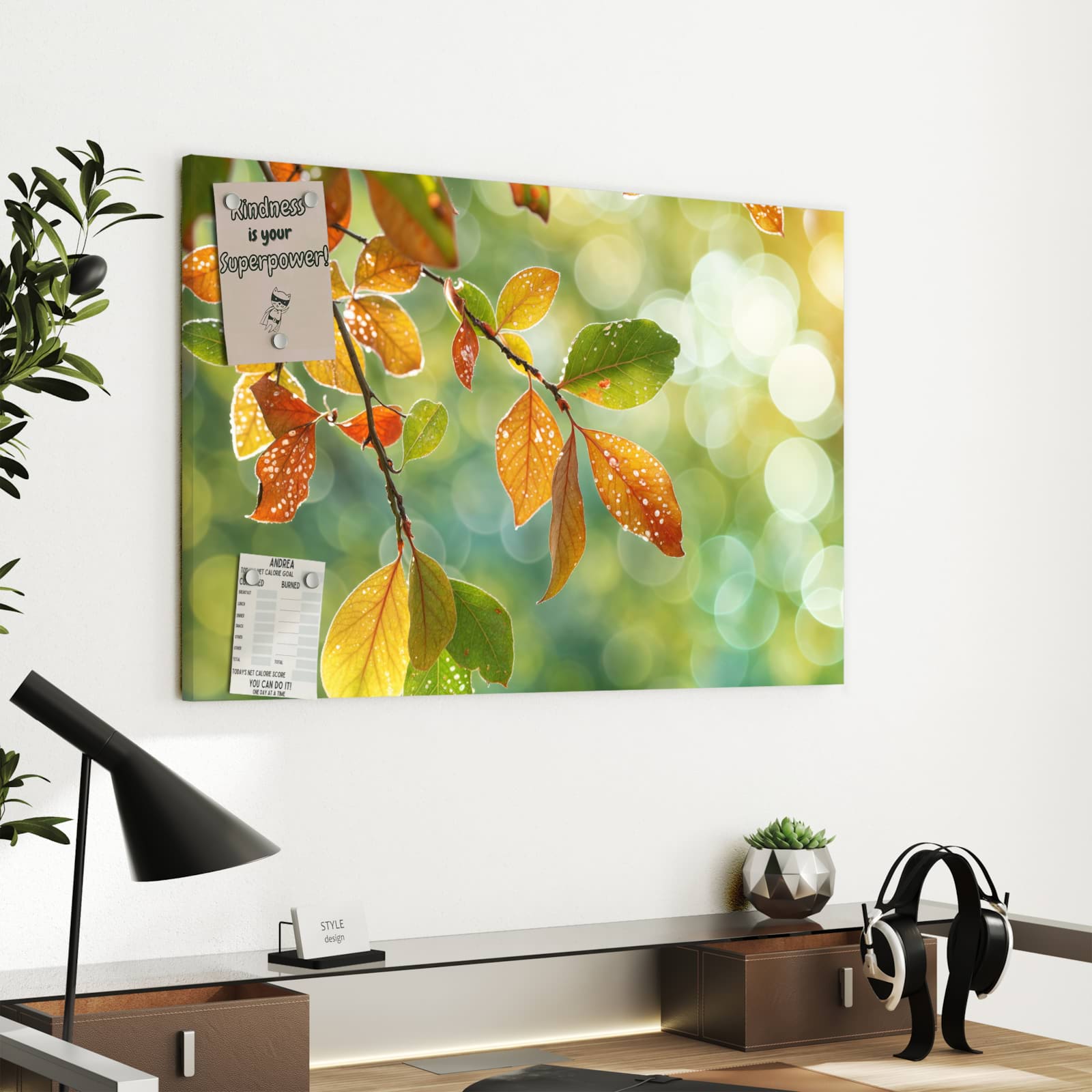 Magnetická tabule s motivem Podzimní listí 60 x 40