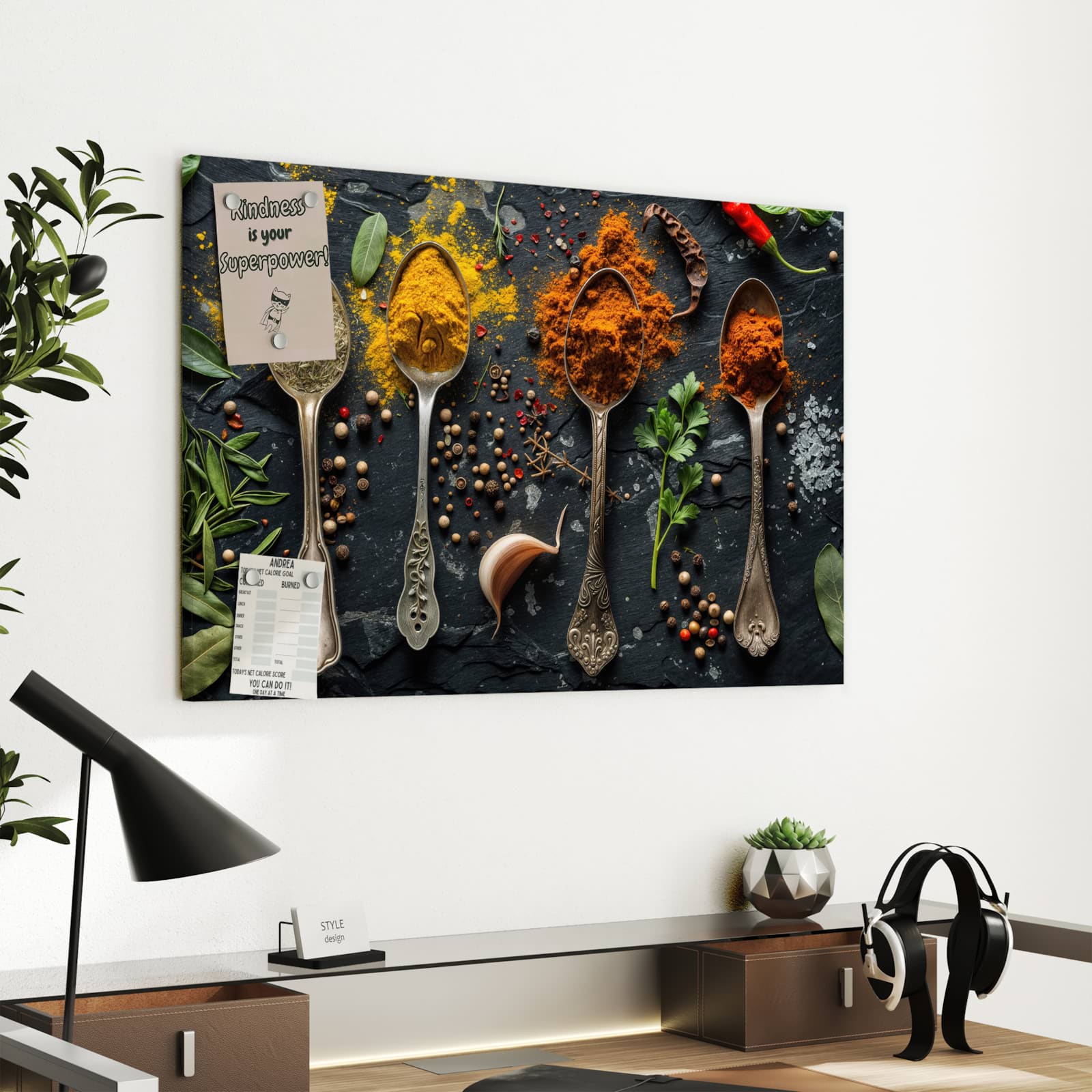 Magnetická tabule s motivem Mix koření 60 x 40