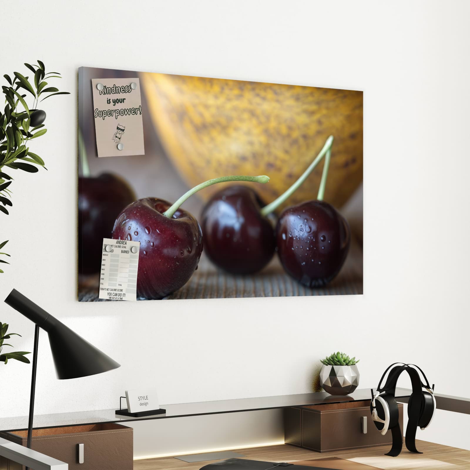 Magnetická tabule s motivem Sladké třešně 60 x 40