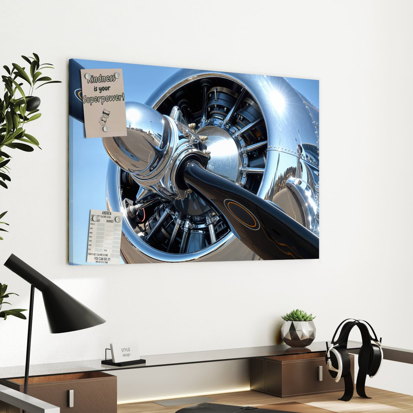 Magnetická tabule s motivem Vrtule letadla 60 x 40