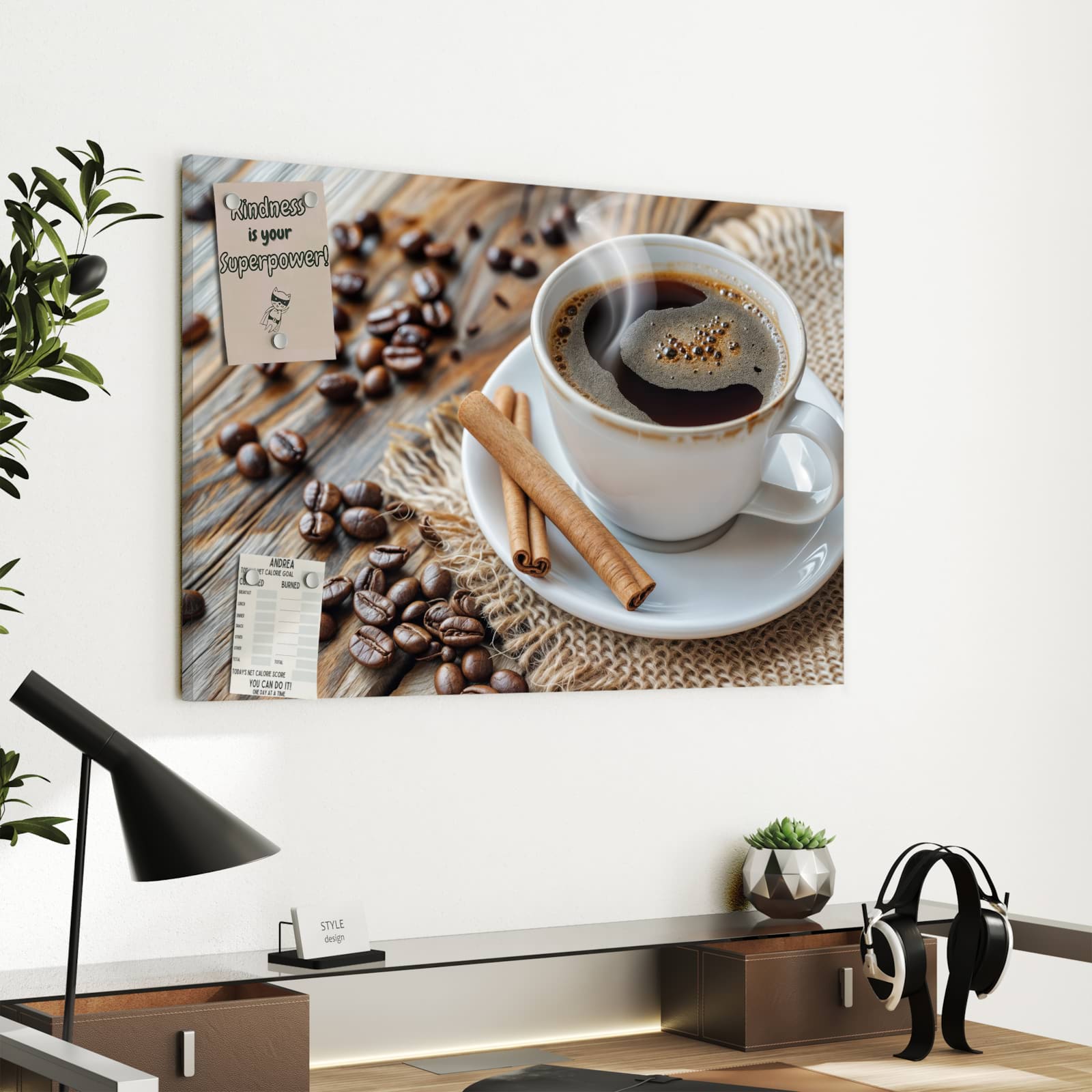 Magnetická tabule s motivem Káva 60 x 40