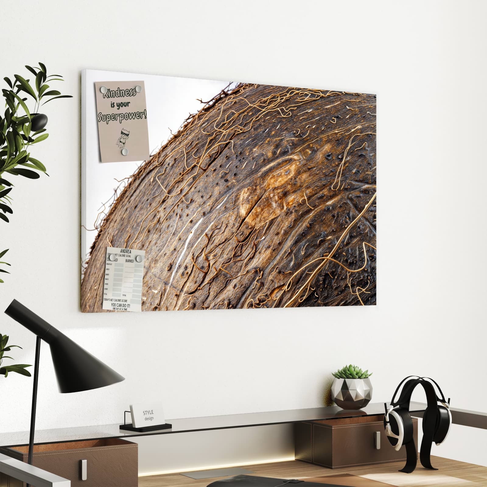 Magnetická tabule s motivem Kokosová textura 60 x 40