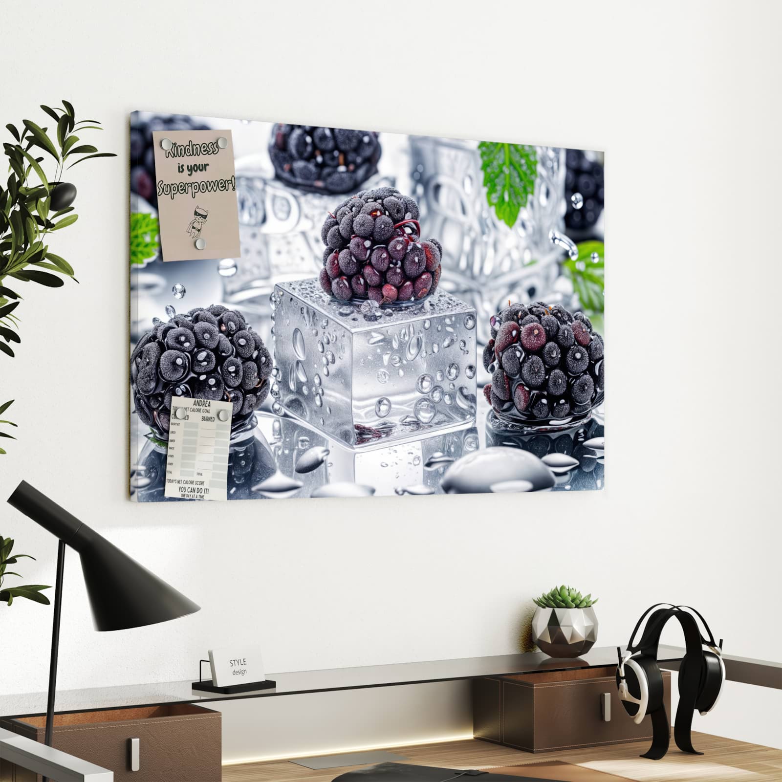 Magnetická tabule – obraz na zeď Ledové ostružiny | 60 × 40 cm