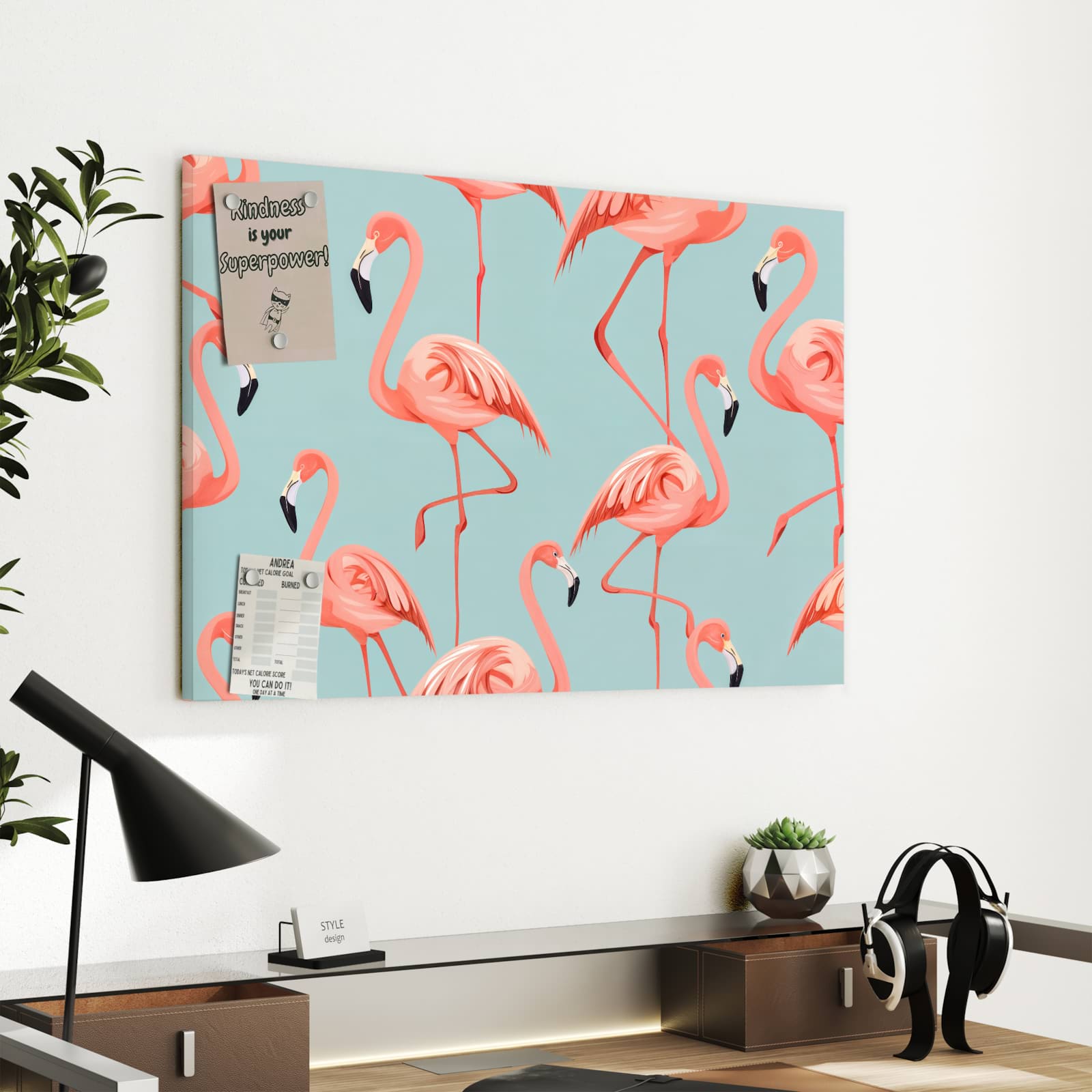 Magnetická tabule – obraz na zeď Plameňák design | 60 × 40 cm