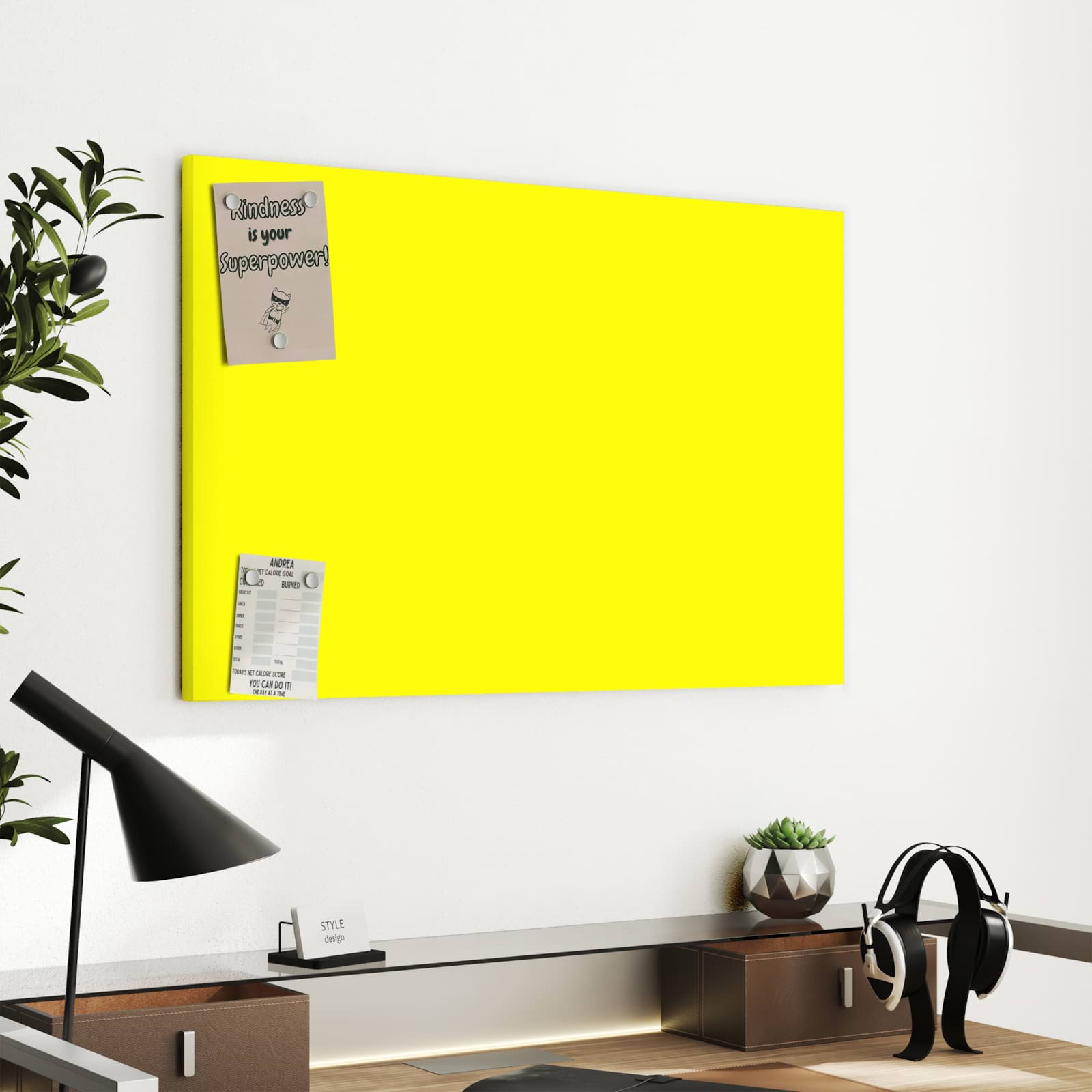 Magnetická tabule s motivem Jasně žlutá 60 x 40