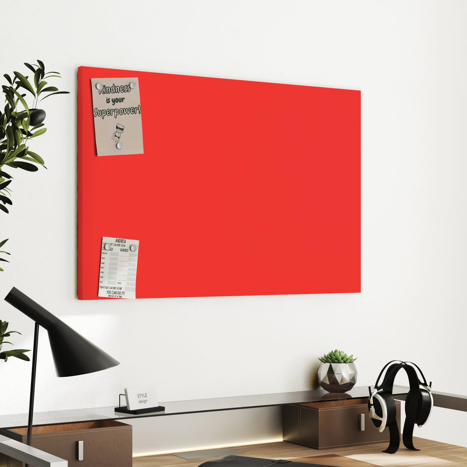 Magnetická tabule s motivem Červená 60 x 40