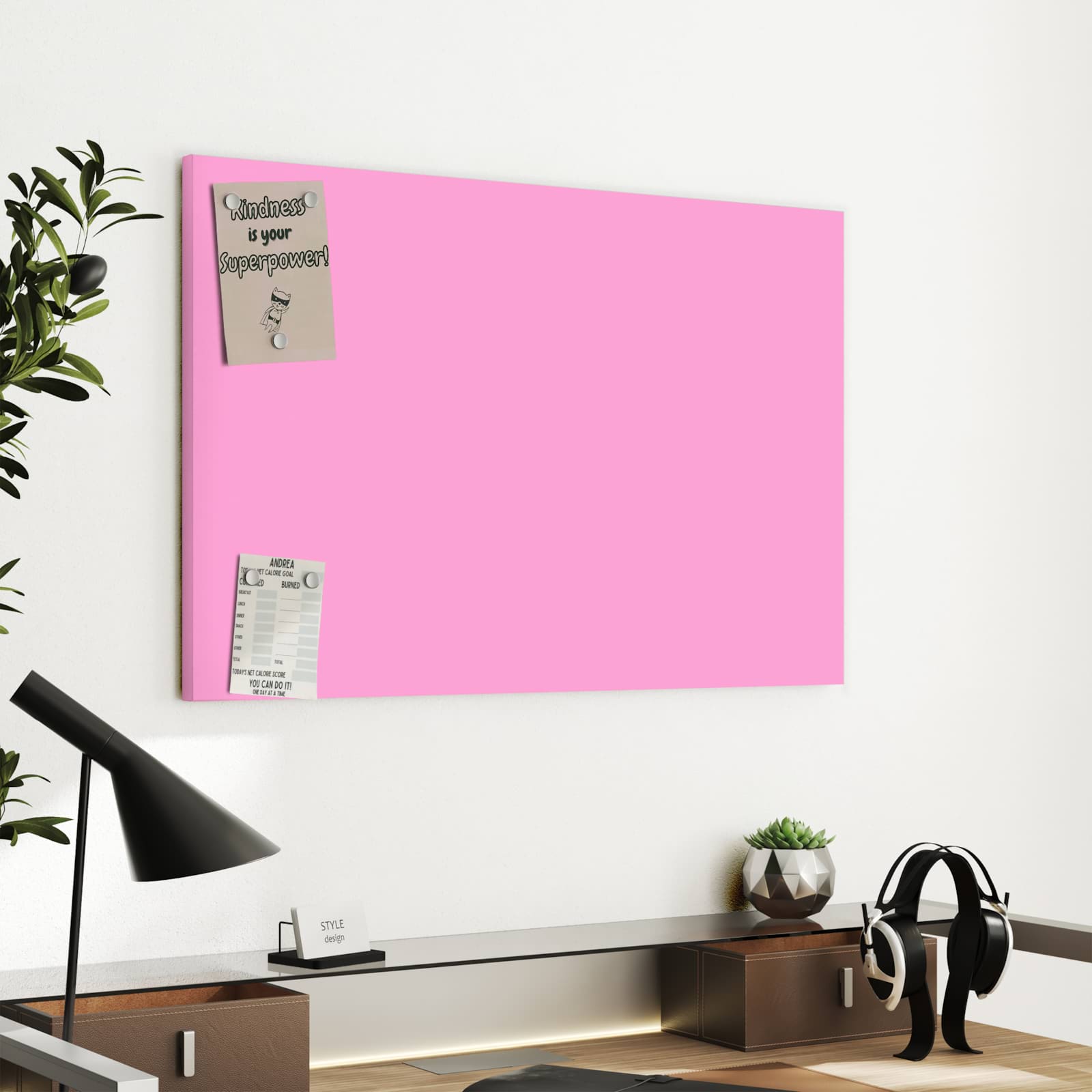 Magnetická tabule s motivem Růžová 60 x 40