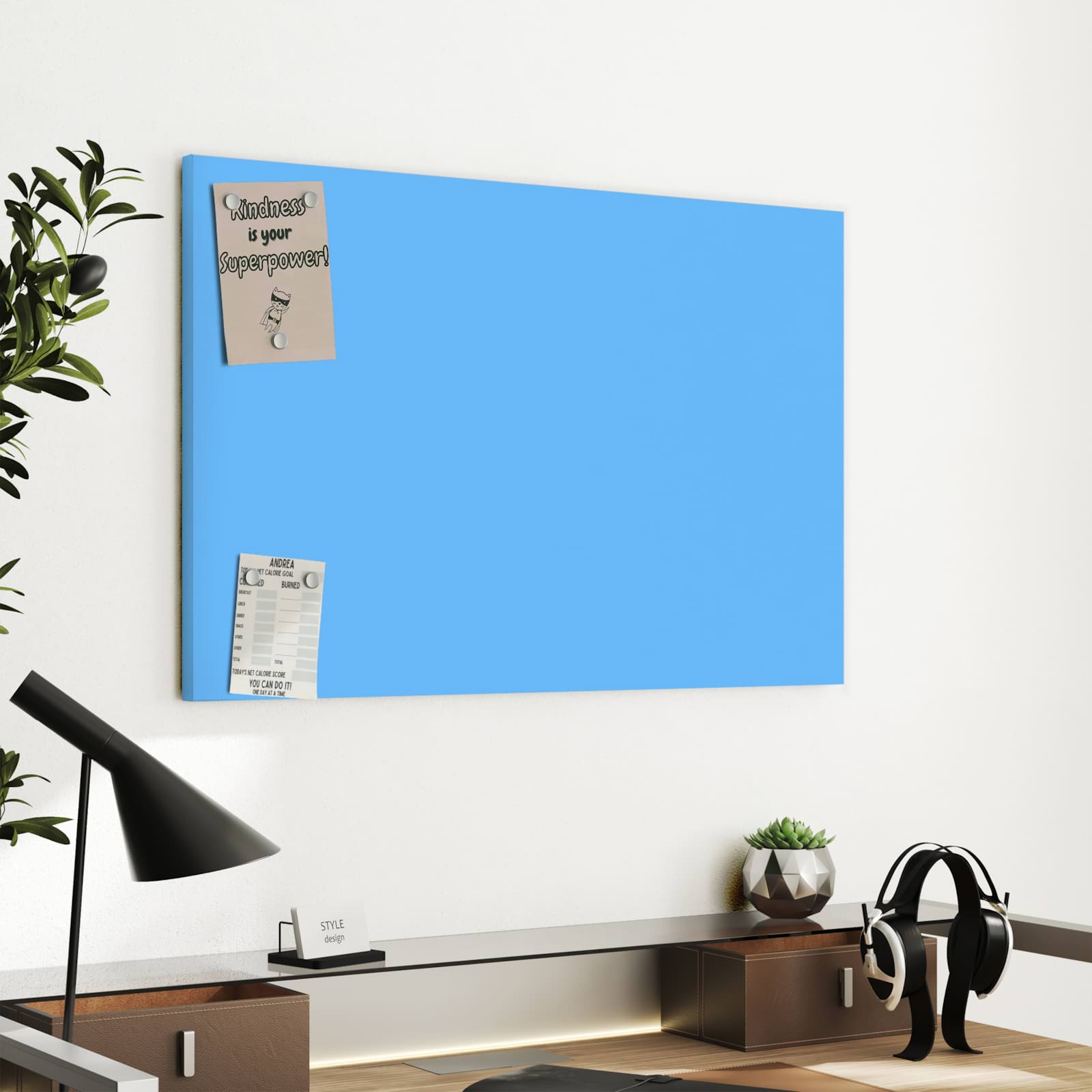 Magnetická tabule s motivem Světle modrá 60 x 40