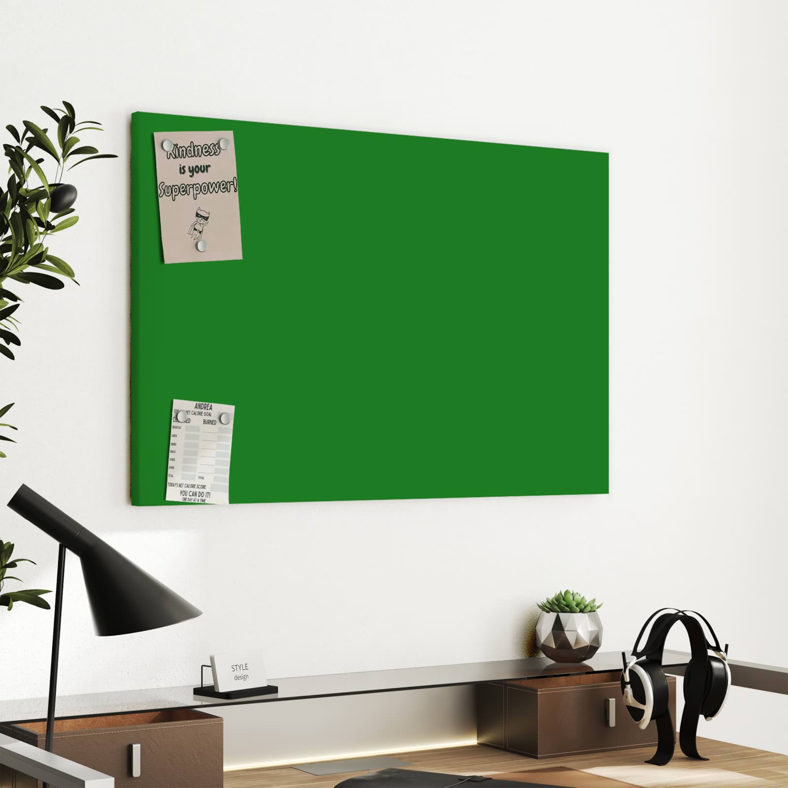 Magnetická tabule s motivem Tmavě zelená 60 x 40