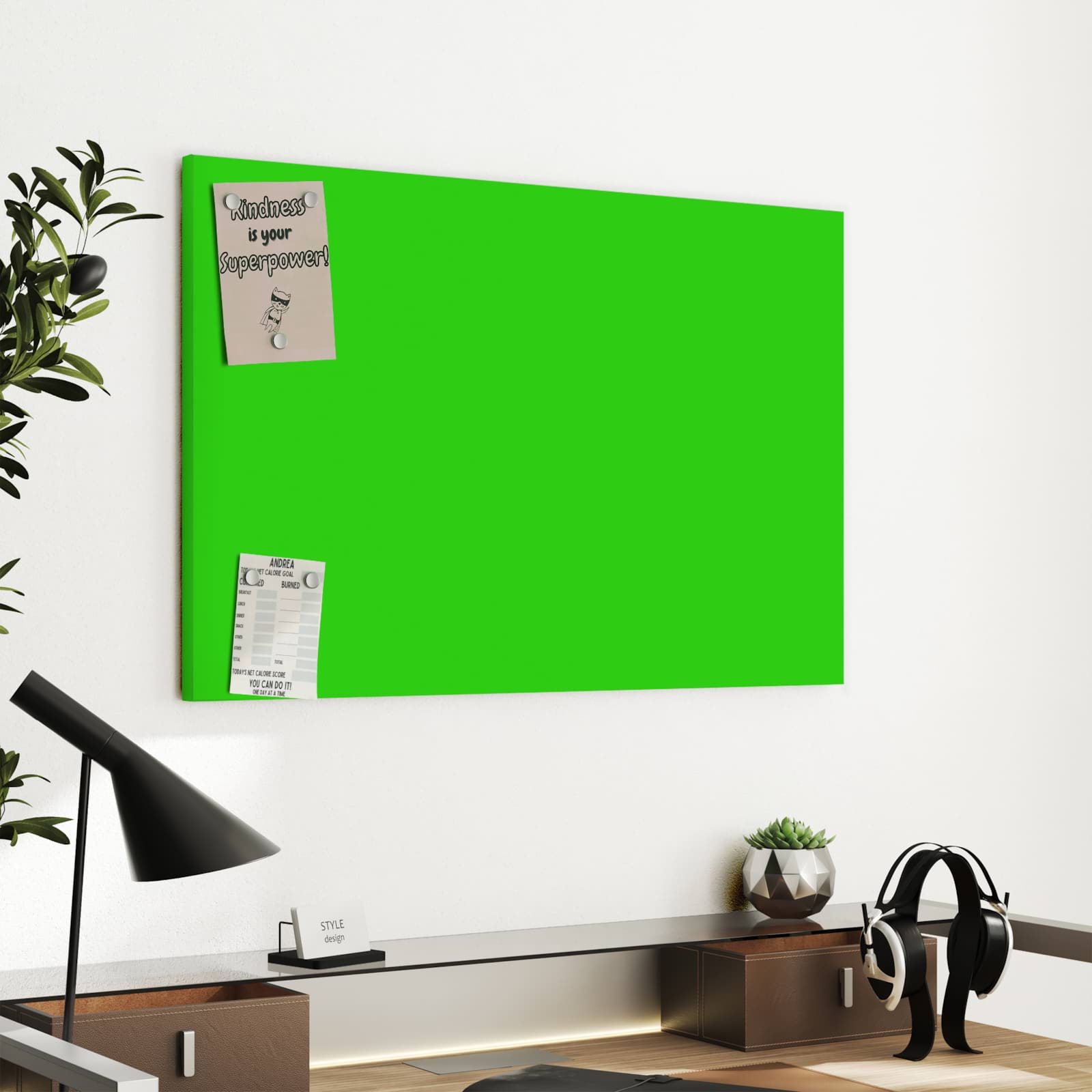 Magnetická tabule s motivem Neonově zelená 60 x 40
